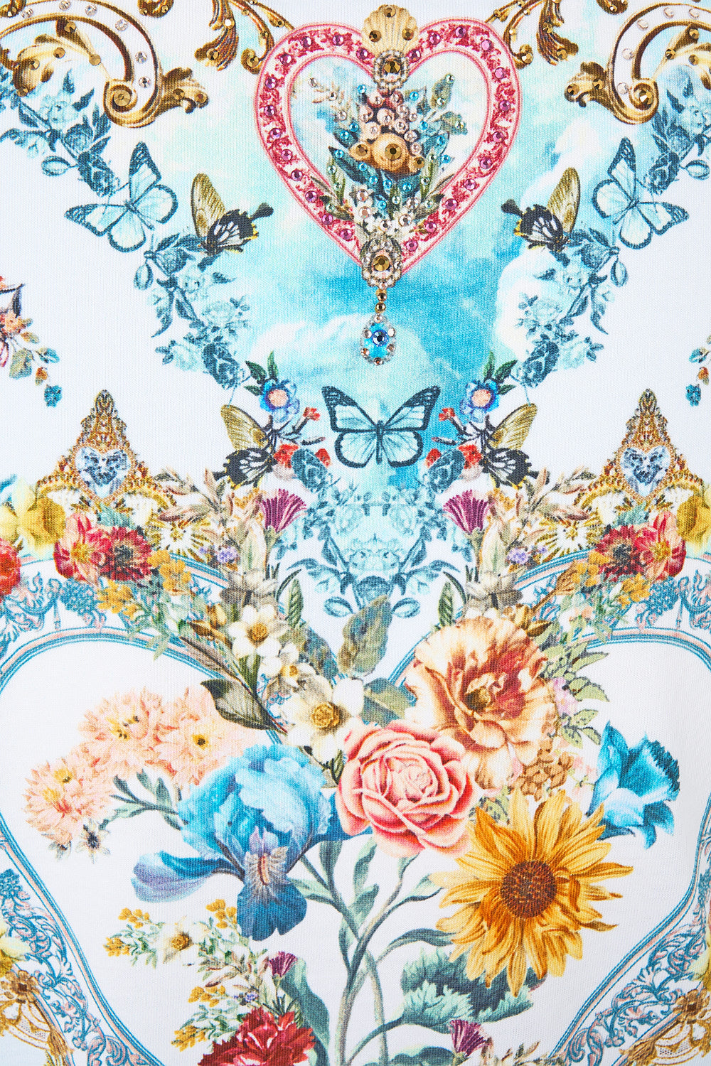 The CAMILLA SLIM FIT ROUND NECK T-SHIRT SEVILLE SWEETHEART in our  print.