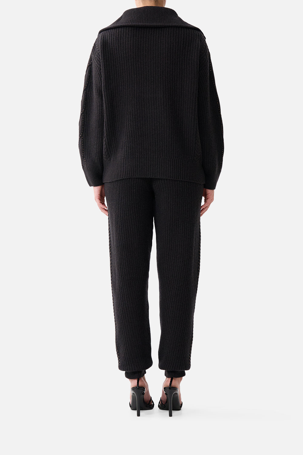 The CAMILLA HALF ZIP KNIT SWEATER NIGHT GARDEN