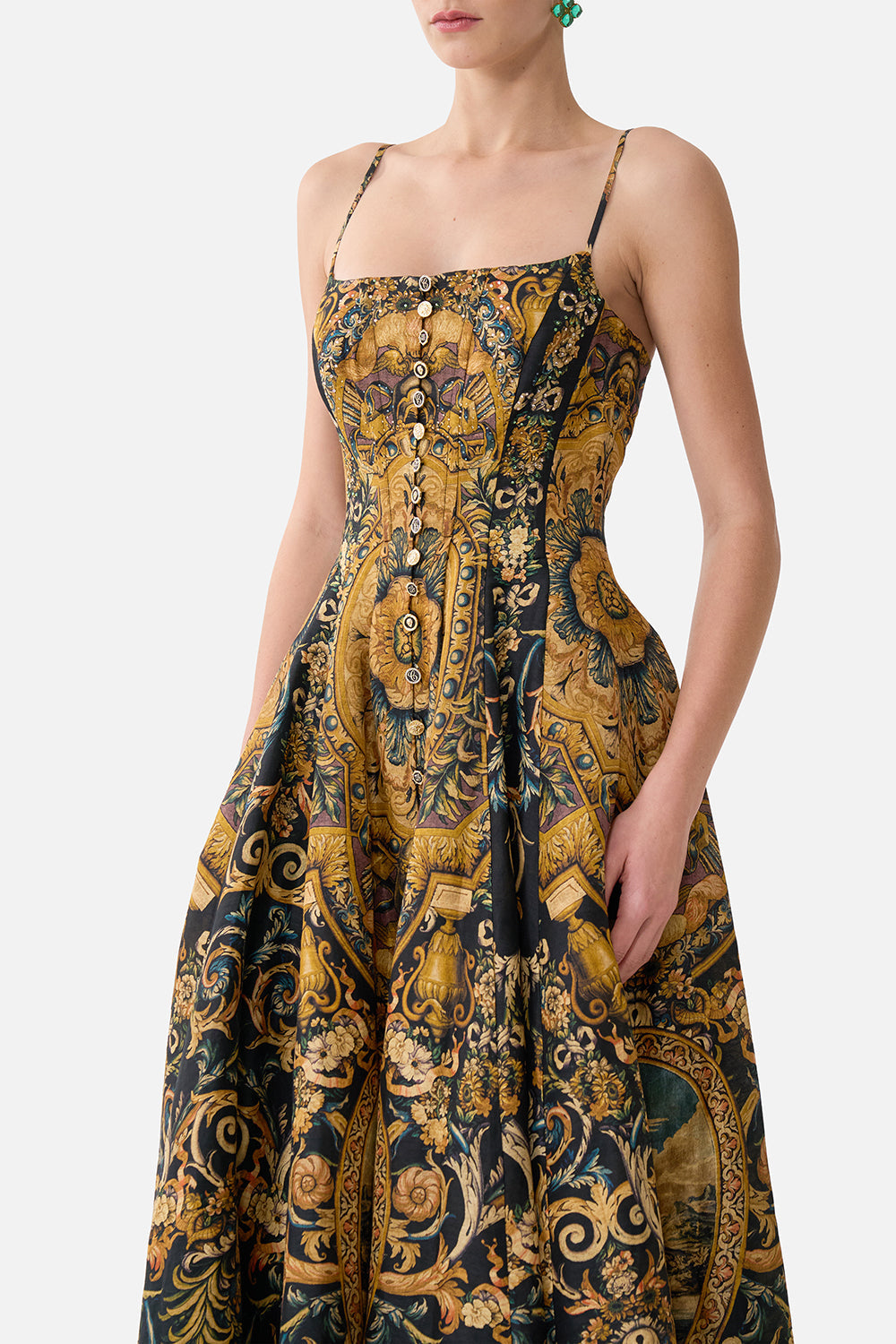 CORSET DRESS WITH LONG FLARED SKIRT MUSEUM MEMOIRS