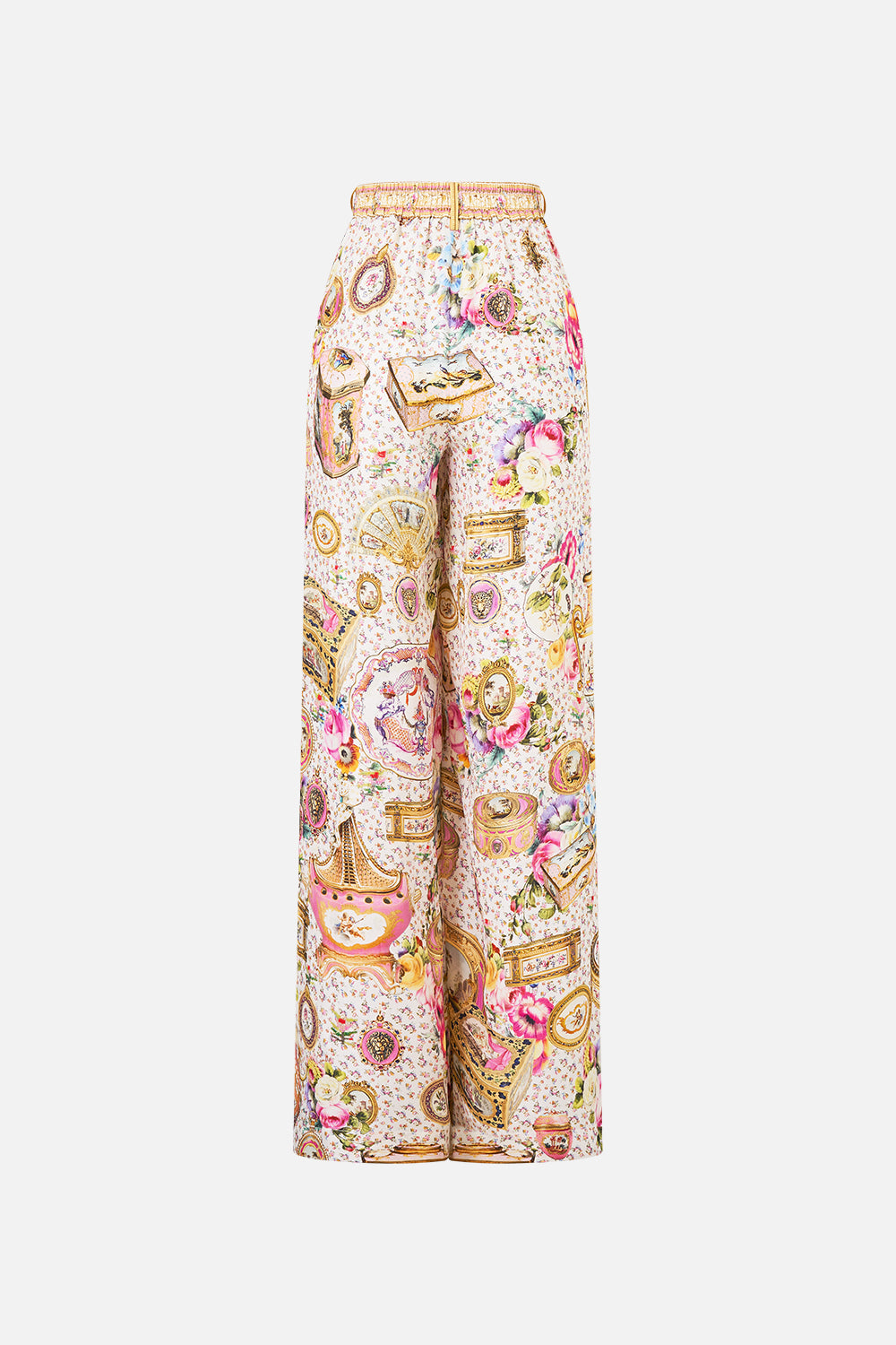 The CAMILLA Wide Leg Waisted Pant in our In The Heart Of Art print.