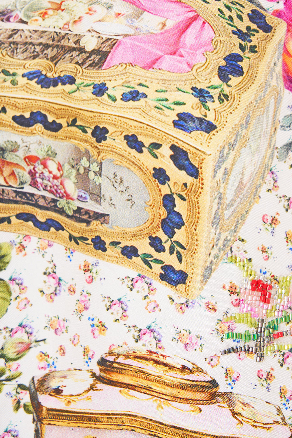 The CAMILLA RELAXED COLLARED SHIRT WITH POCKET IN THE HEART OF ART in our  print.