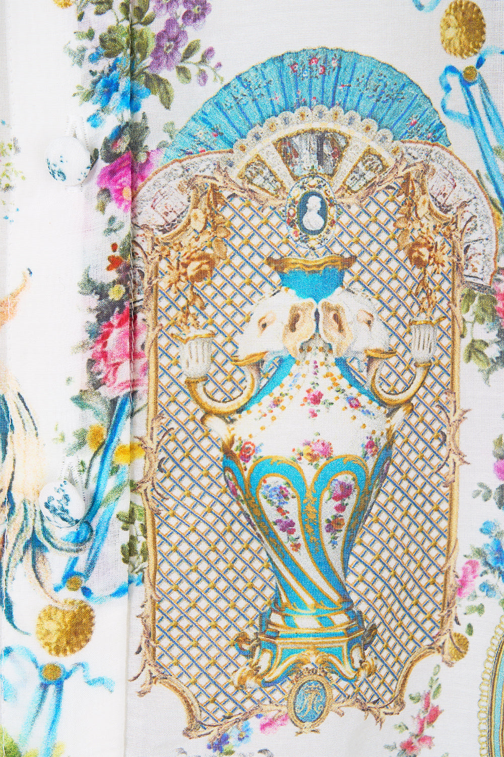 The CAMILLA RELAXED BLOUSE WITH FRILL SLEEVE DETAIL ART FOR THE ARTISANS in our  print.