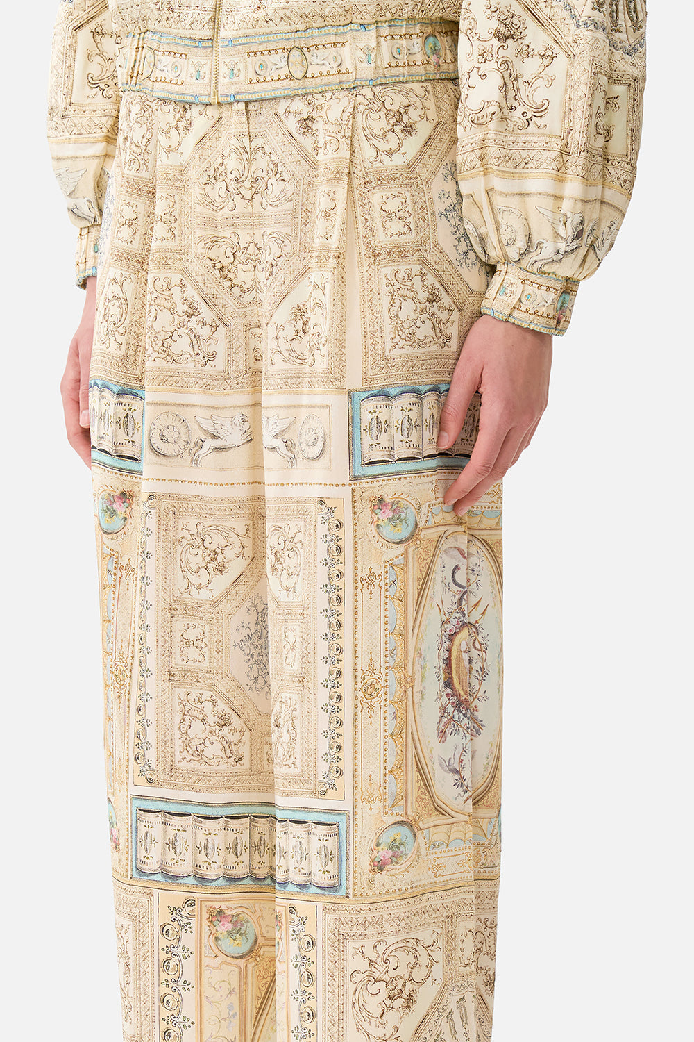 The CAMILLA WIDE LEG WAISTED PANT A BELOVED BOUDOIR in our  print.
