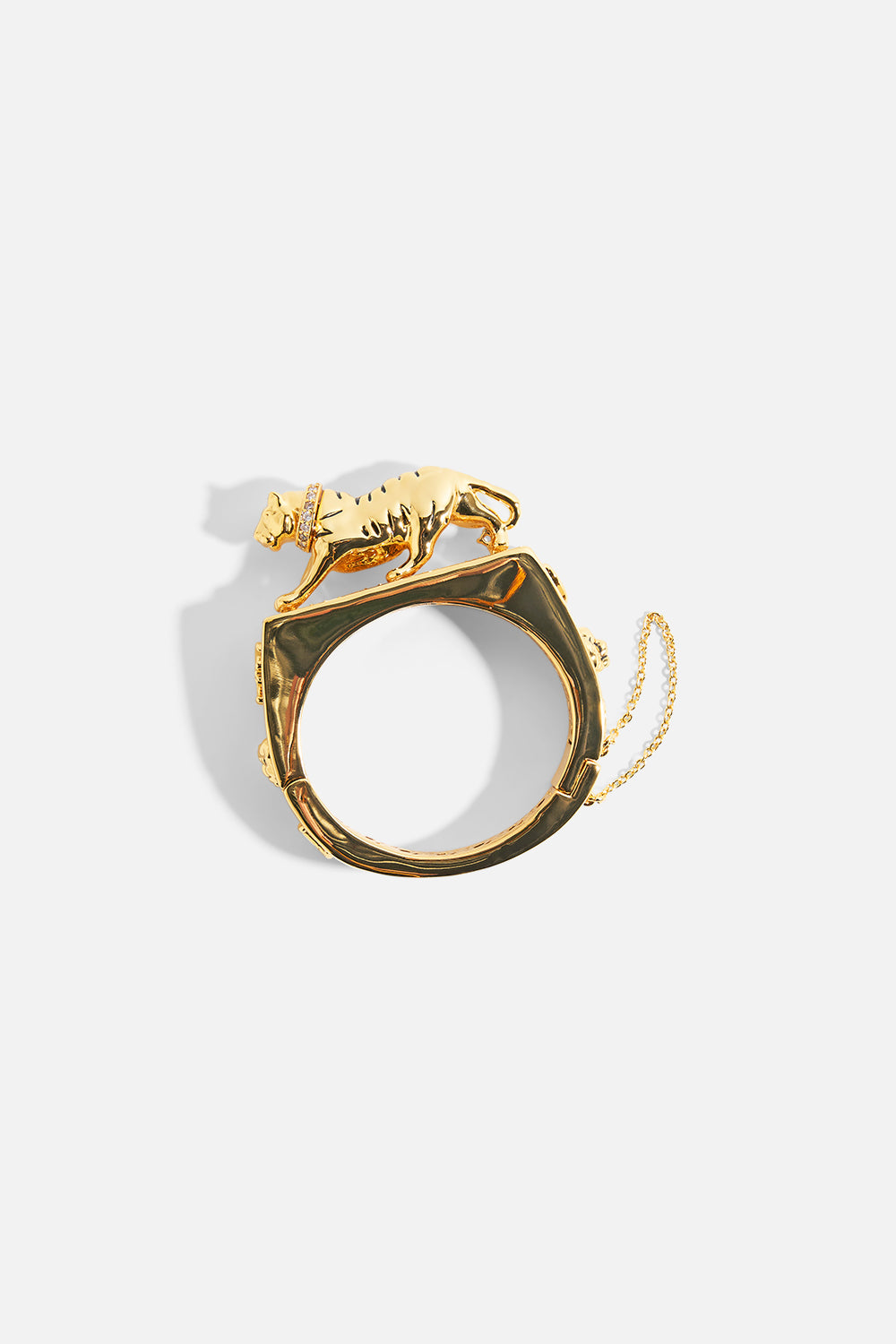 The CAMILLA GILDED REALMS LEOPARD CUFF GOLD