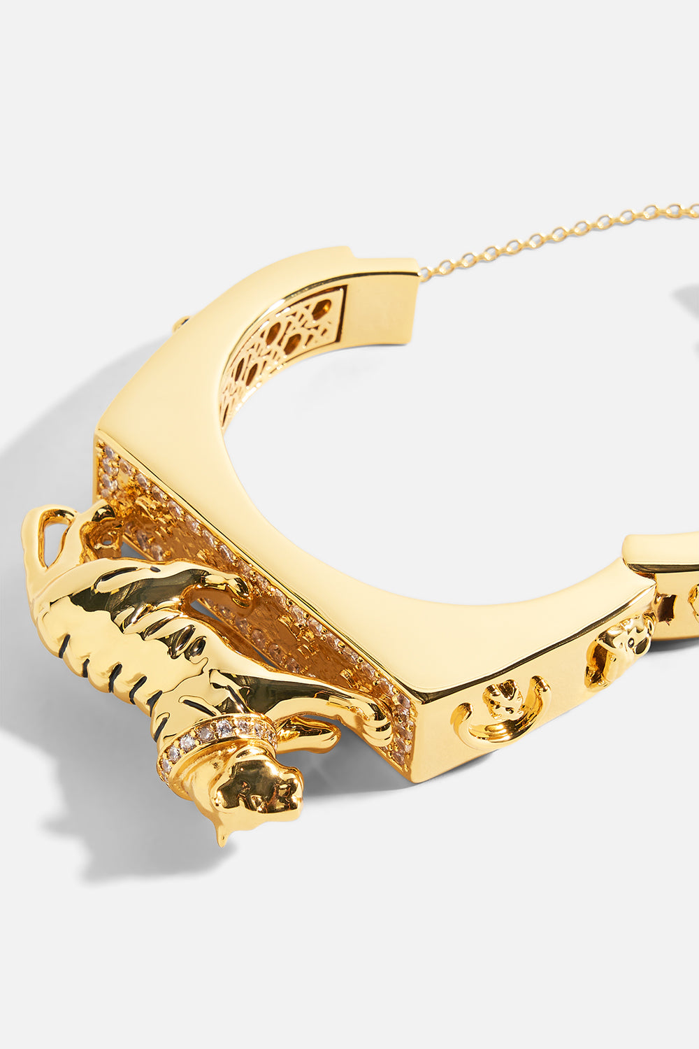 The CAMILLA GILDED REALMS LEOPARD CUFF GOLD