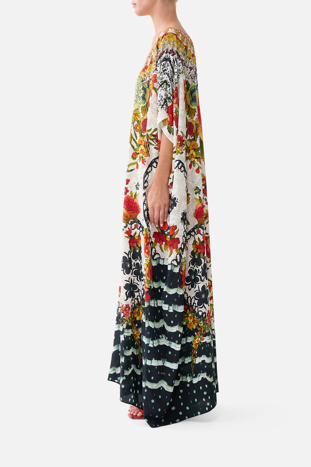 ROUND NECK KAFTAN LA ROSA
