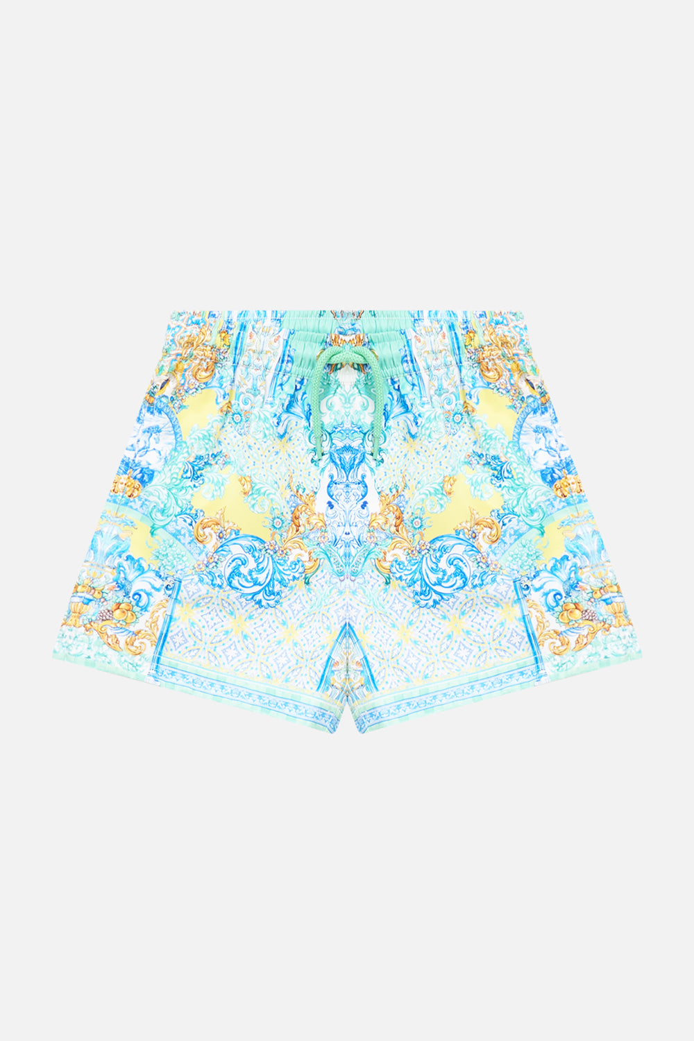 BOYS MID LENGTH BOARDSHORT W ELASTIC WAIST DIAL UP THE TILES