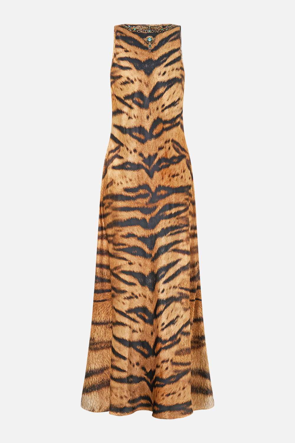 The CAMILLA Bias Cut Tank Dress in Print A Wink to the Wild. Ghost View Back