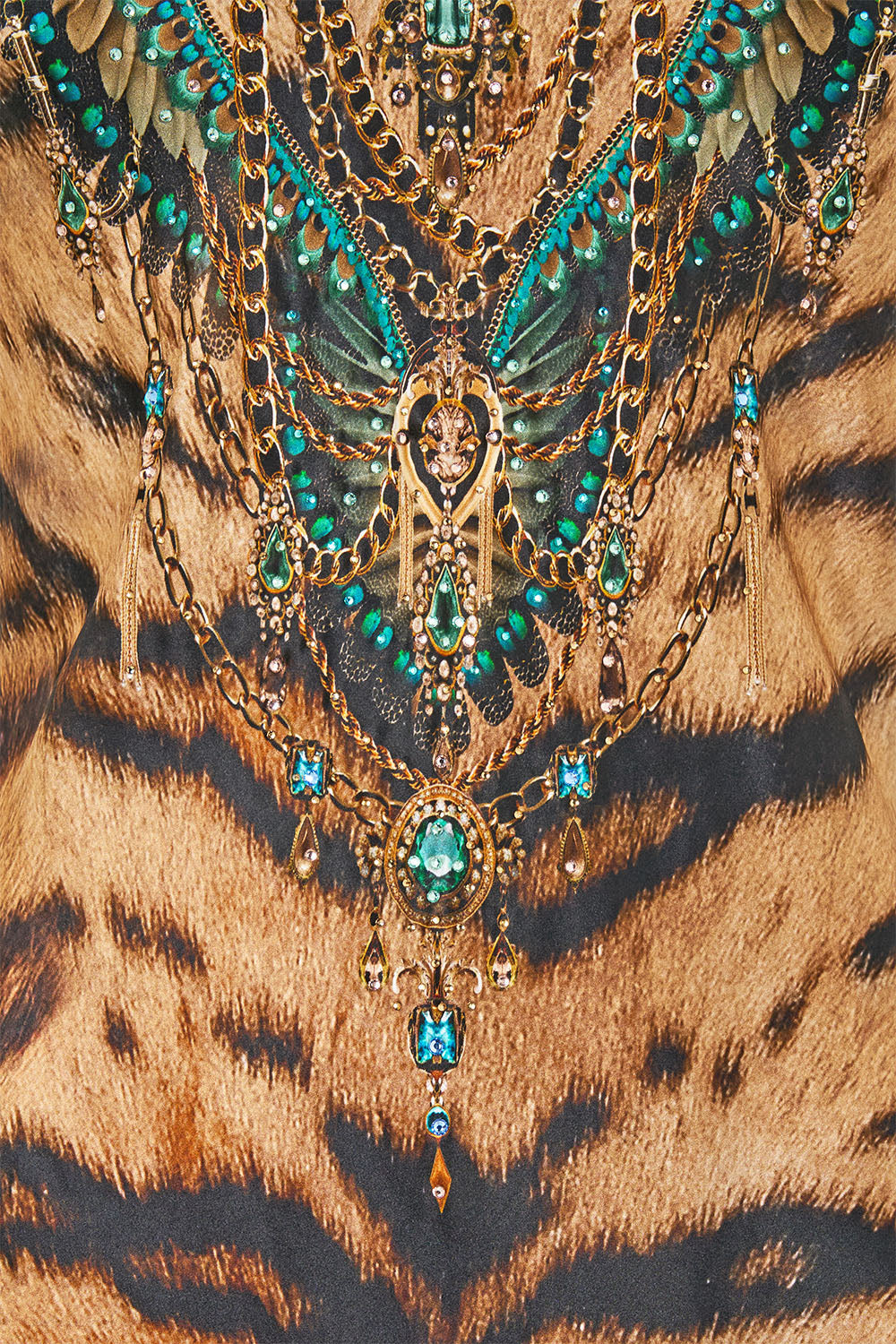 The CAMILLA Bias Cut Tank Dress in Print A Wink to the Wild. Ghost View