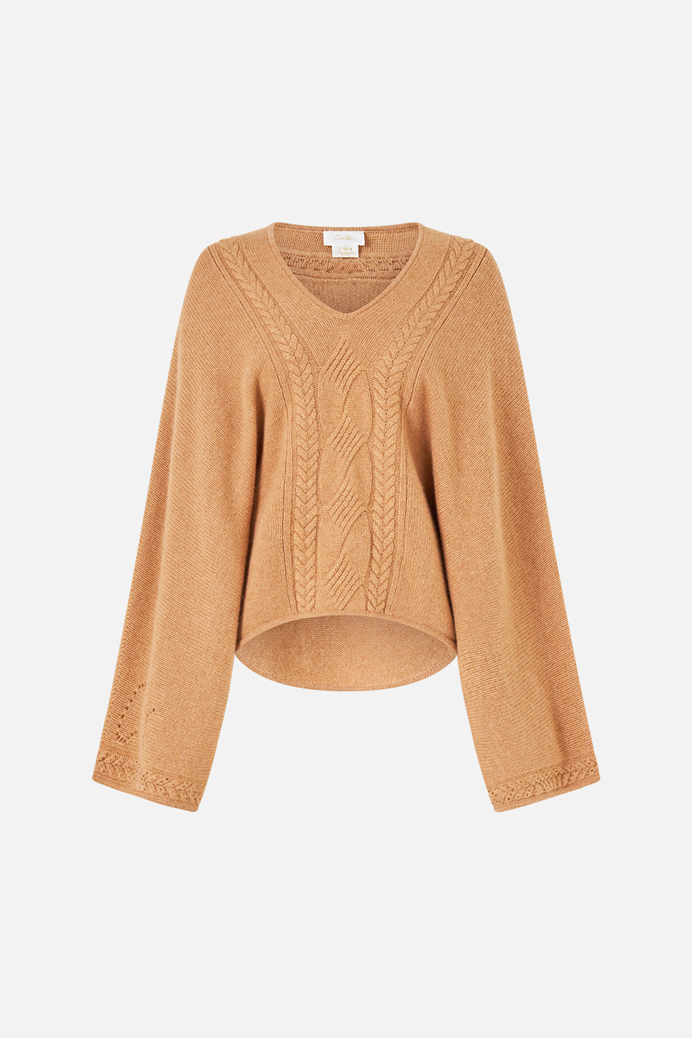 The CAMILLA CASHMERE KNIT RELAXED V-NECK SWEATER LEOPARD LIBERTINE in our  print.