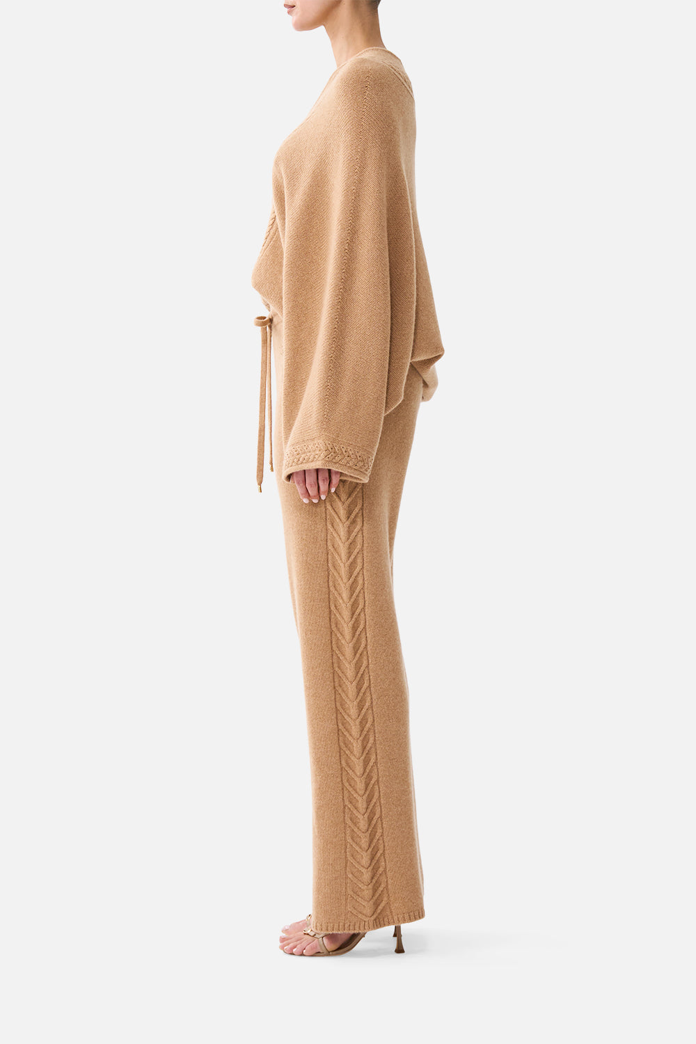 The CAMILLA Cashmere Knit Pant Leopard Libertine in our Leopard Libertine print.
