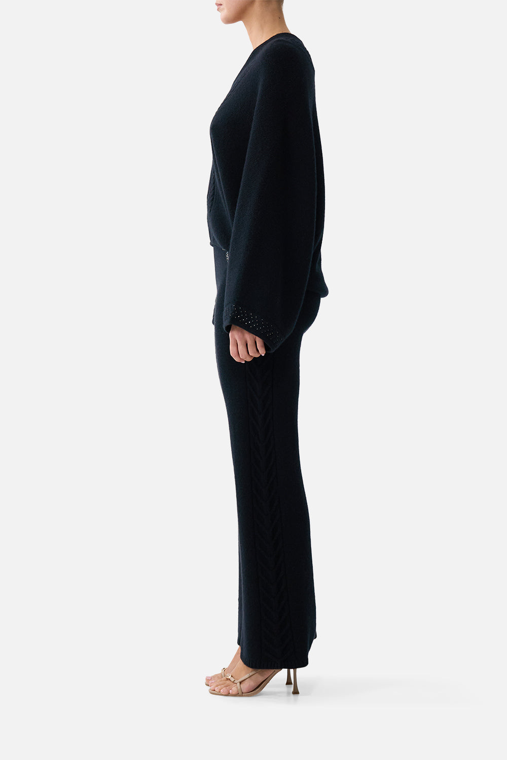 The CAMILLA CASHMERE KNIT PANT NIGHT GARDEN
