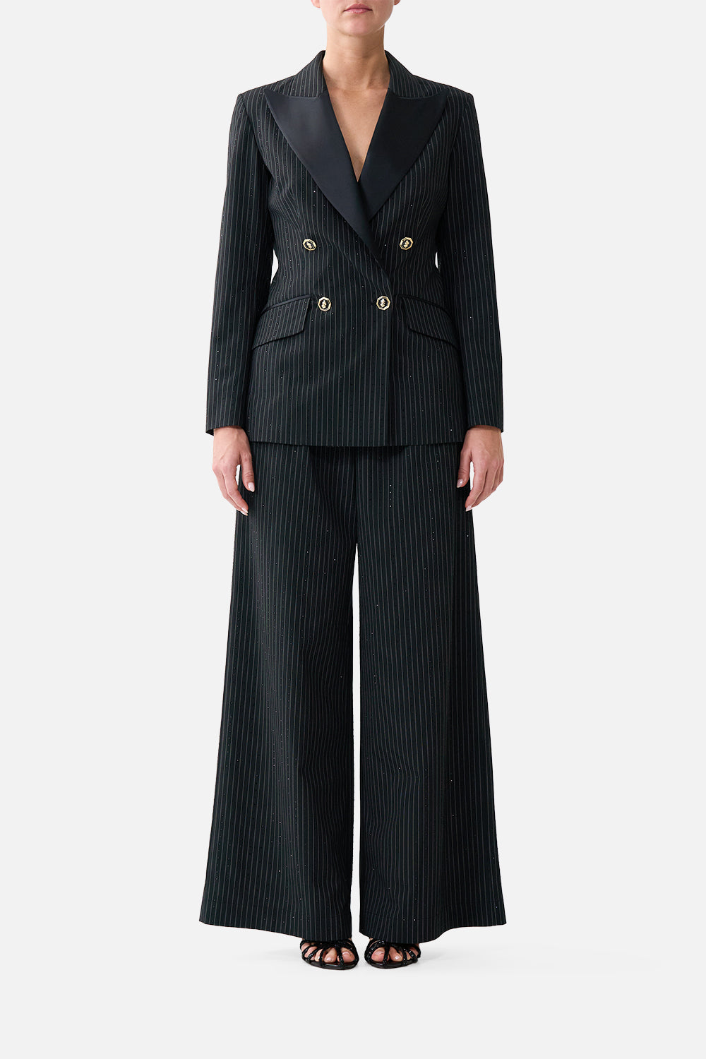 The CAMILLA DOUBLE BREASTED SUIT JACKET NIGHT GARDENNIGHT GARDEN