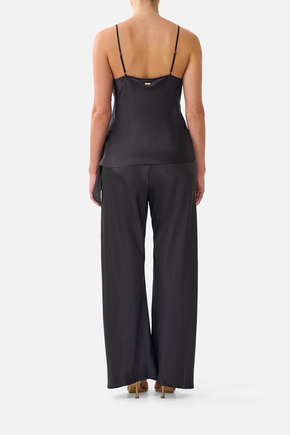 The CAMILLA Asymmetric Draped Top Silk Essentials in our Silk Essentials print.