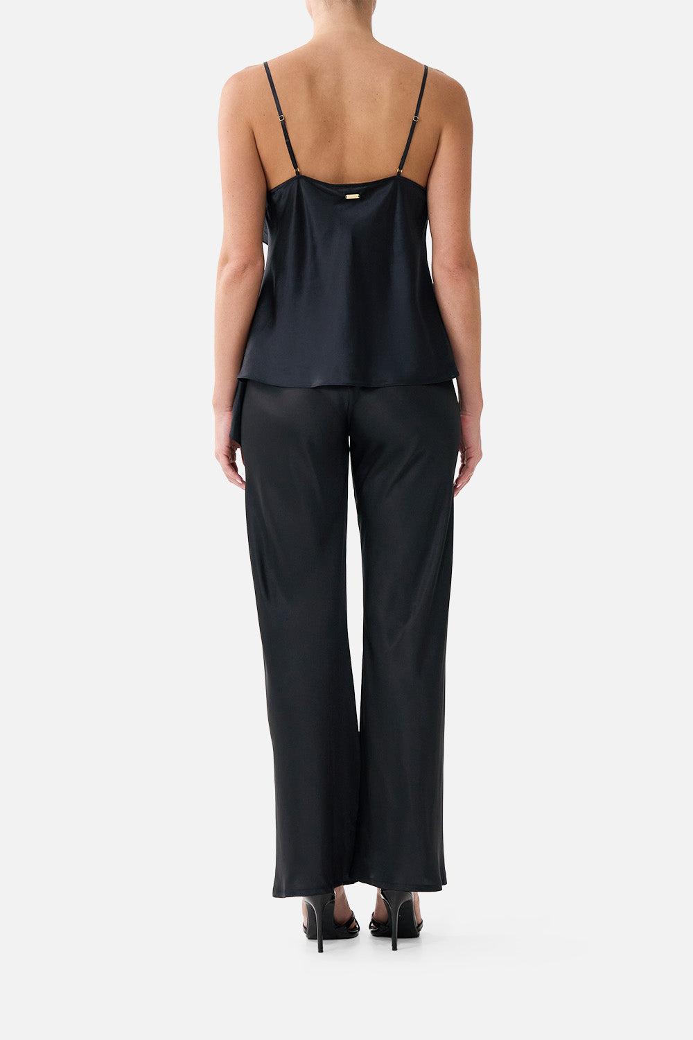 The CAMILLA Asymmetric Draped Top Silk Essentials in our Silk Essentials print.