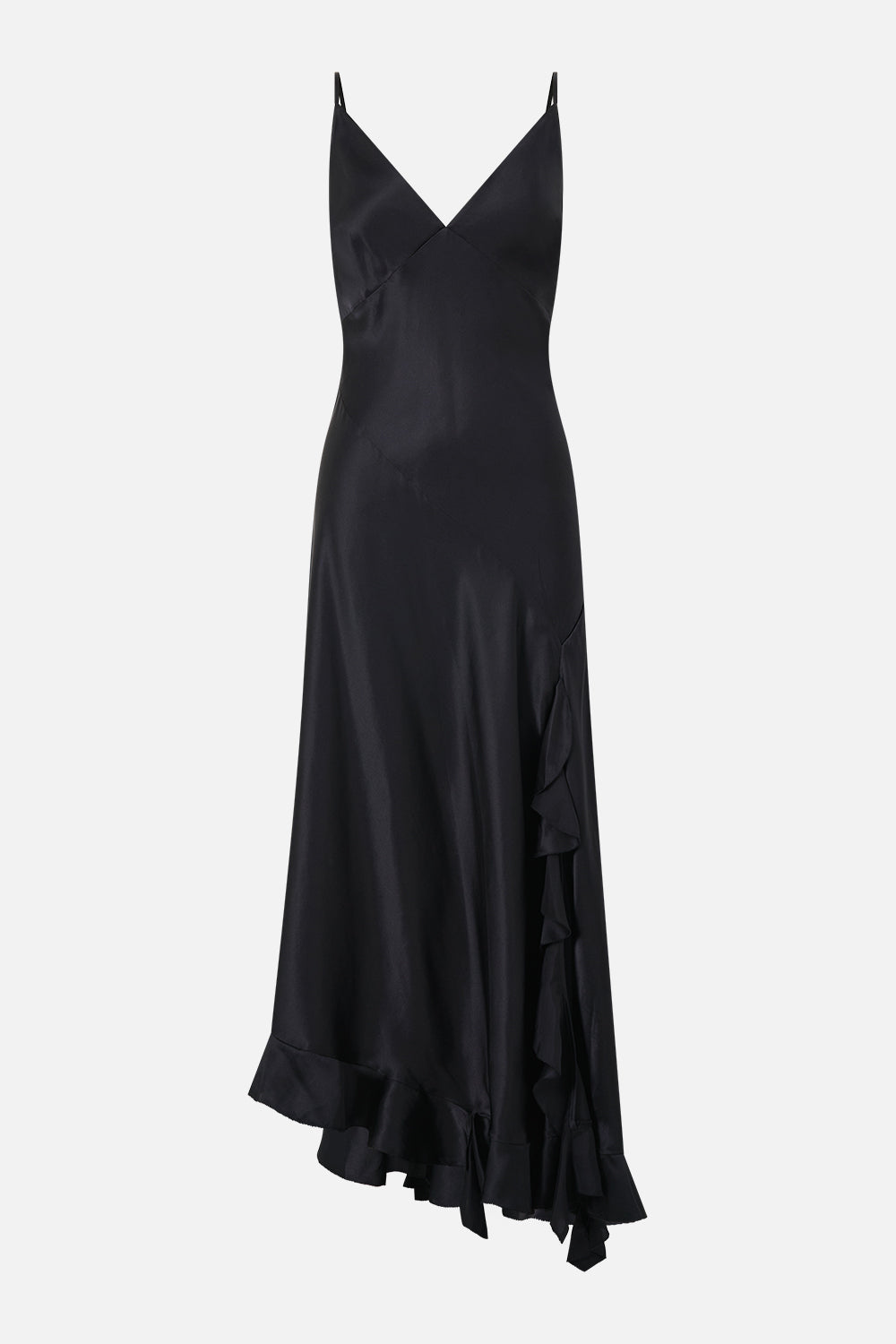 The CAMILLA Bias Slip Dress with Frill Hem Silk Essentials in our Silk Essentials print.