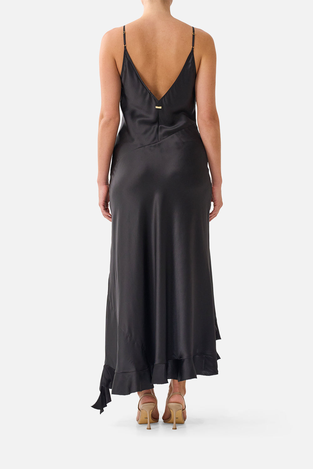 The CAMILLA BIAS SLIP DRESS WITH FRILL HEM SILK ESSENTIALS