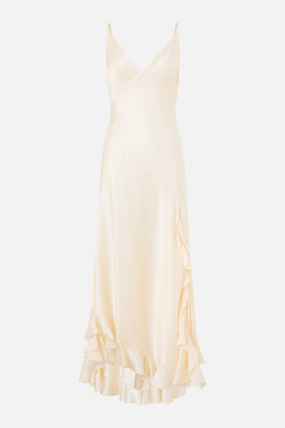 The CAMILLA BIAS SLIP DRESS WITH FRILL HEM SILK ESSENTIALS