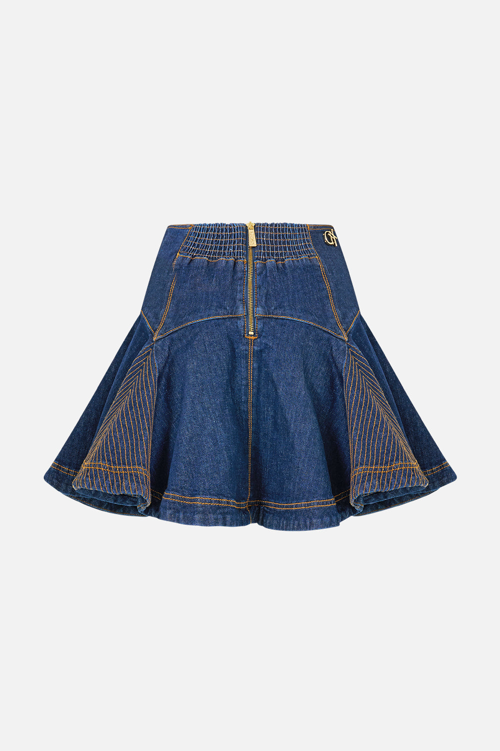 DENIM MINI SKIRT WITH SHAPED YOKE DENIM