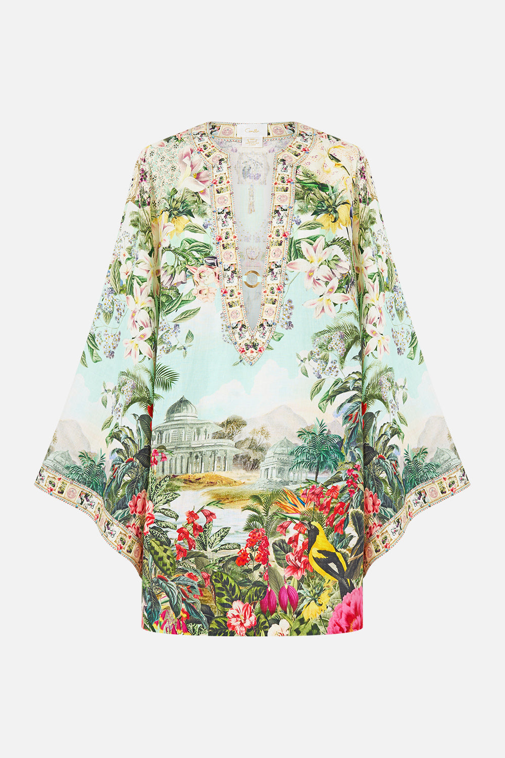 DEEP V NECK HARDWARE SHORT KAFTAN LA BELLE BOTANIQUE