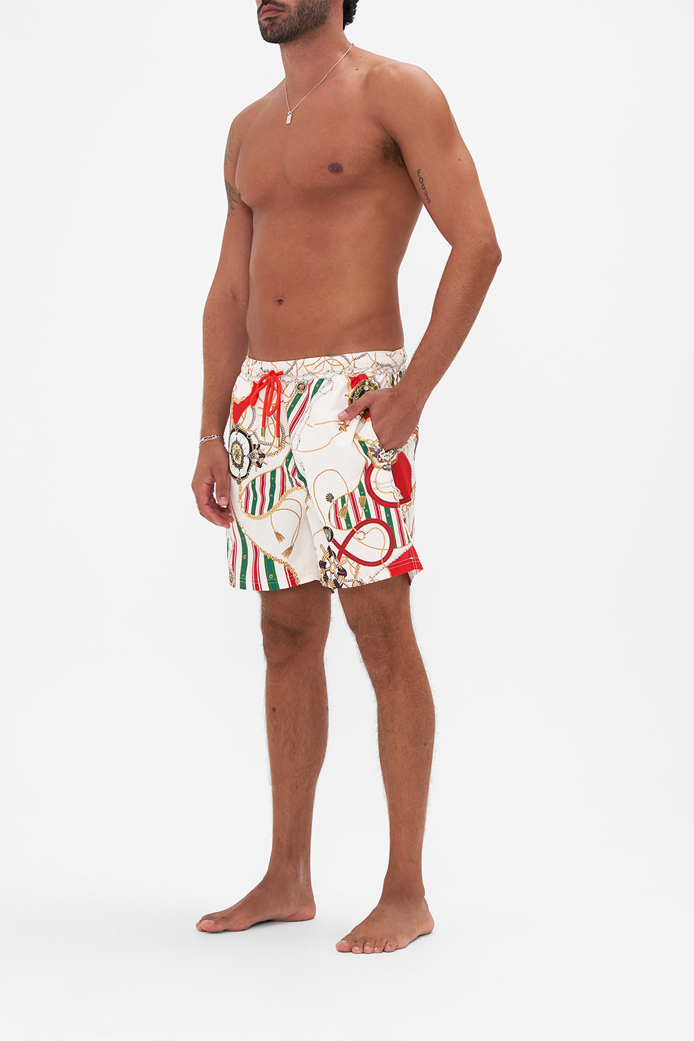 The CAMILLA MID LENGTH BOARDSHORT SALUTI SUMMERTIME in our  print.