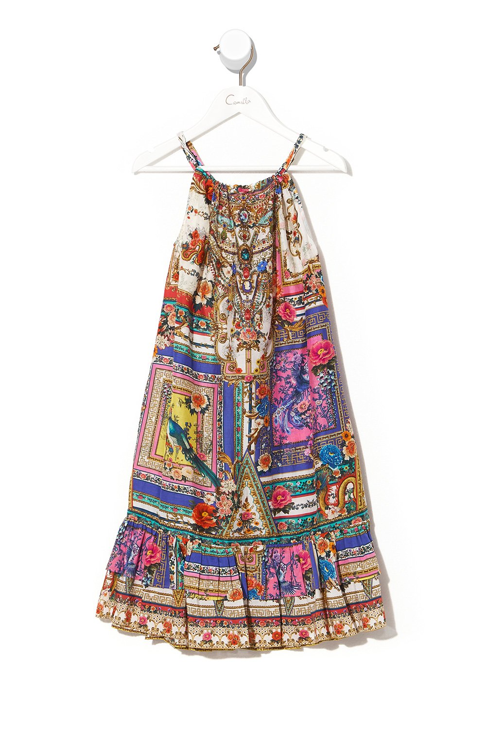 KIDS FRILL HEM TIERED DRESS 4-10 PARTY IN THE PALACE