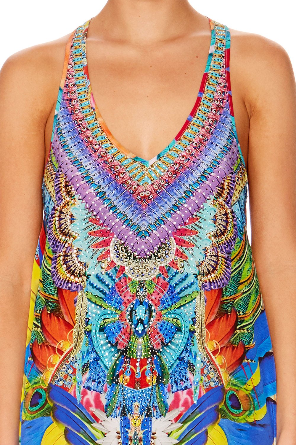 SHOW GIRL VNECK RACER BACK DRESS