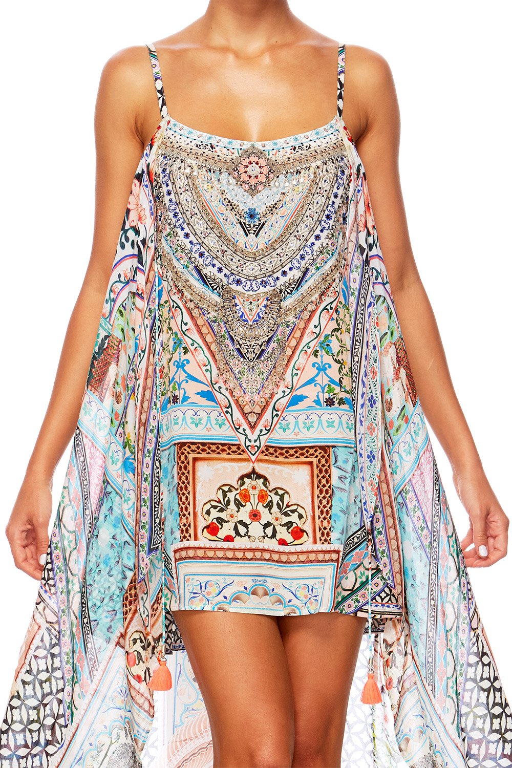 CAMILLA LADY LAKE MINI DRESS W LONG OVERLAY