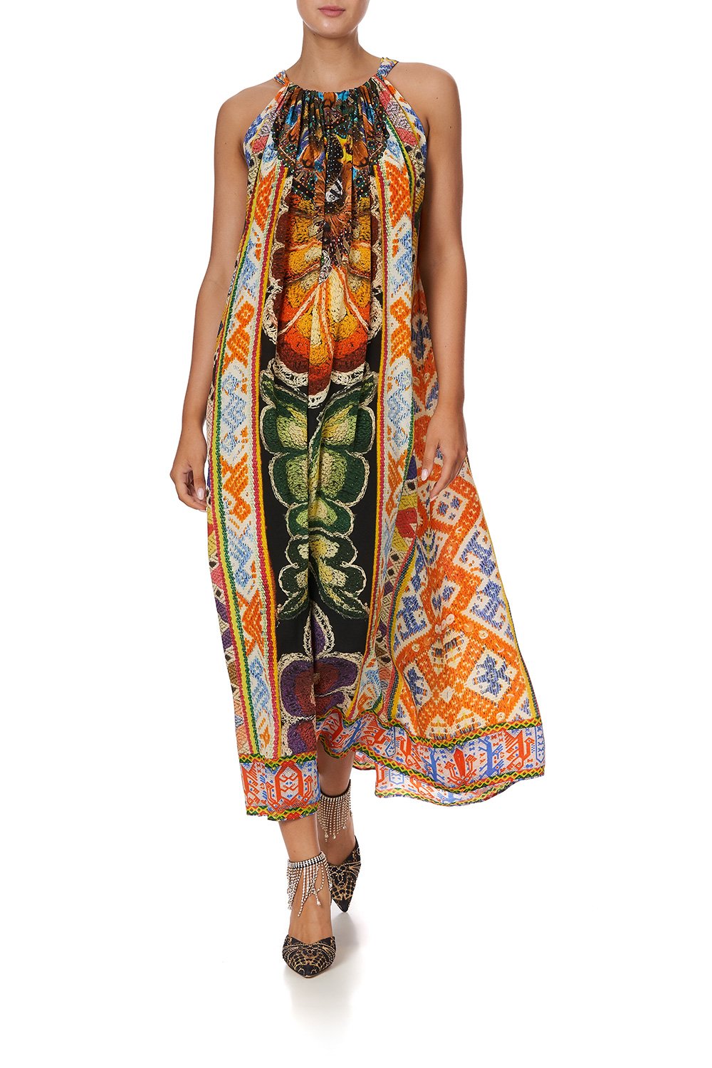 DRAWSTRING LONG DRESS WEAVING TIME