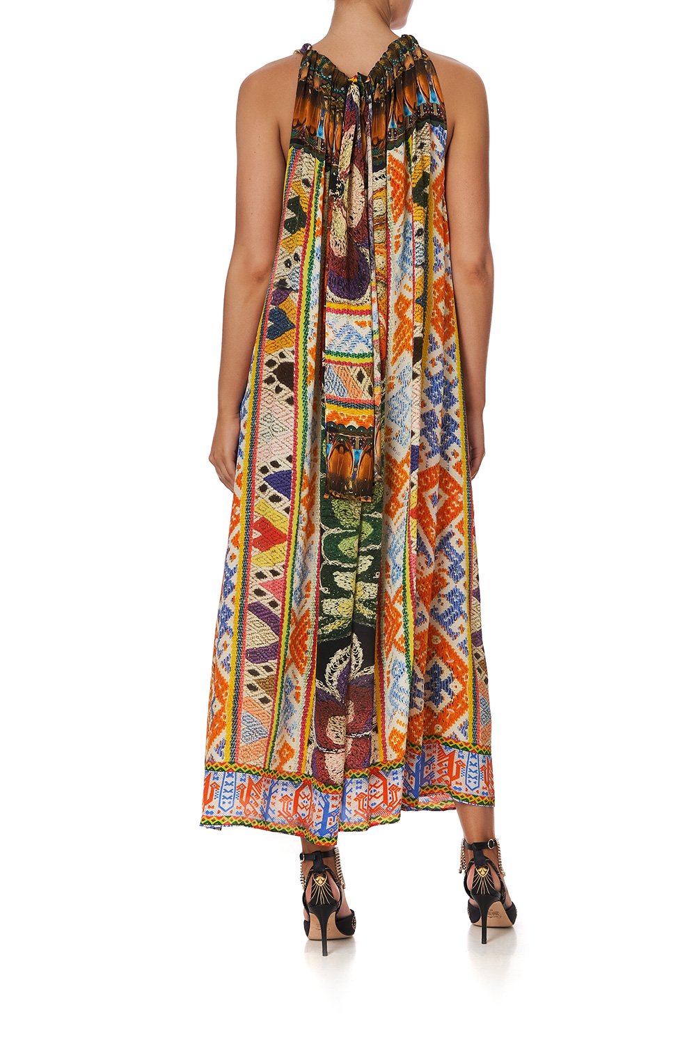 DRAWSTRING LONG DRESS WEAVING TIME