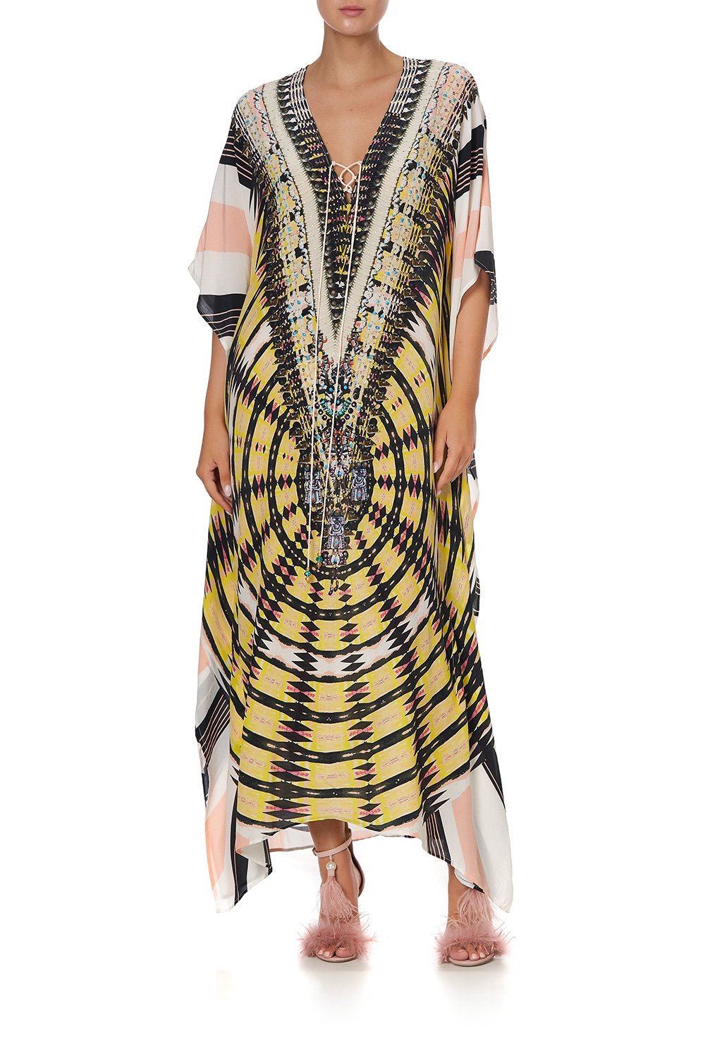 V NECK SPLIT KAFTAN VORTEX