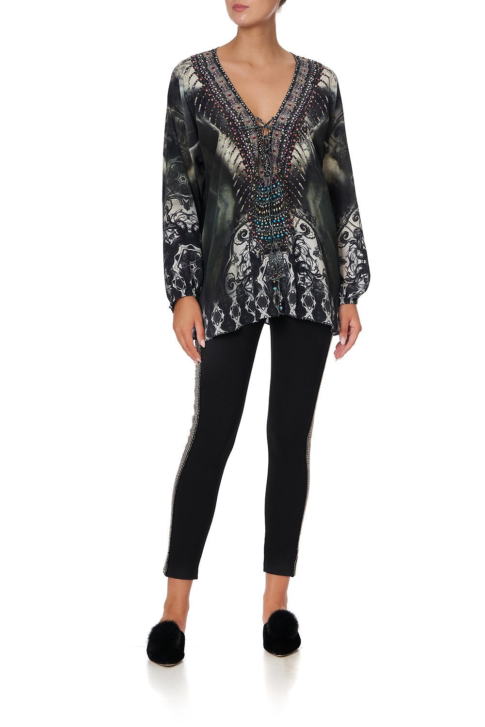 LACE UP BLOUSE IN THE SHADOWS