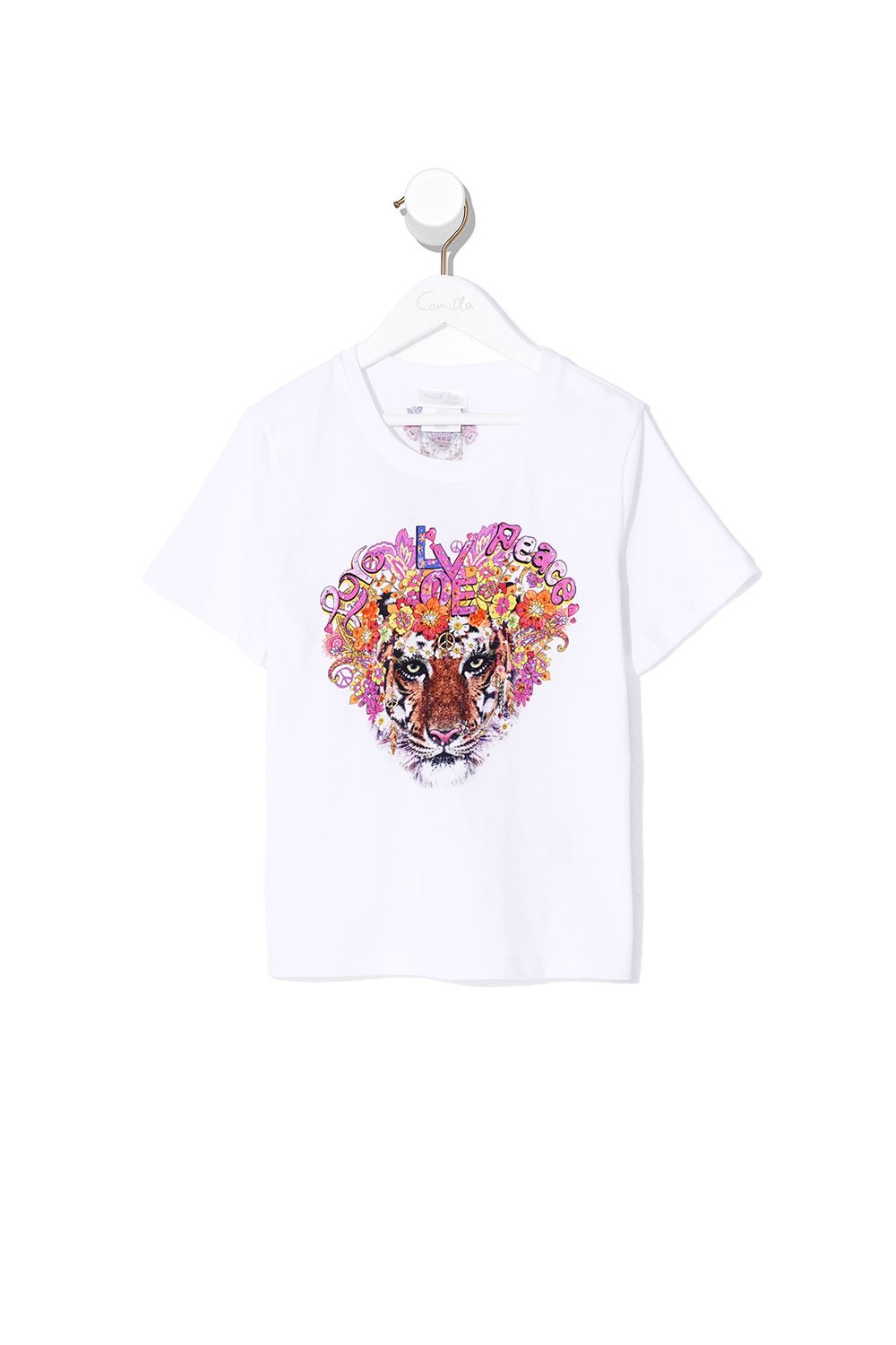 INFANTS SHORT SLEEVE T-SHIRT PEACE LOVE AND HAIR