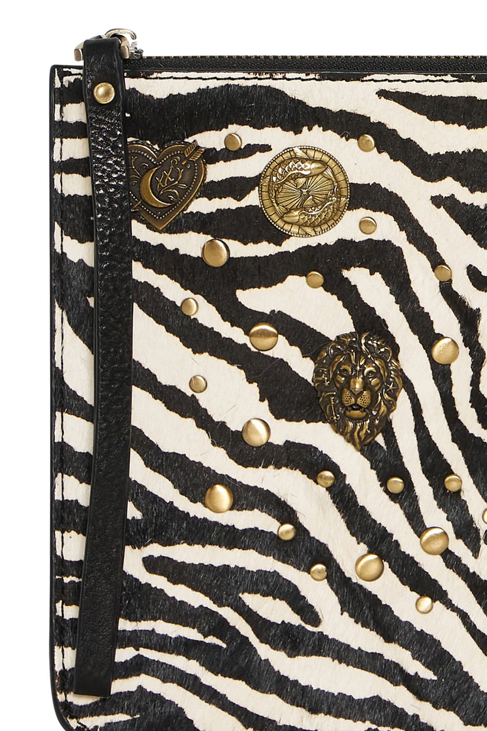 The CAMILLA STUDDED LEATHER CLUTCH NIGHT WAITING FOR DAY in our  print.