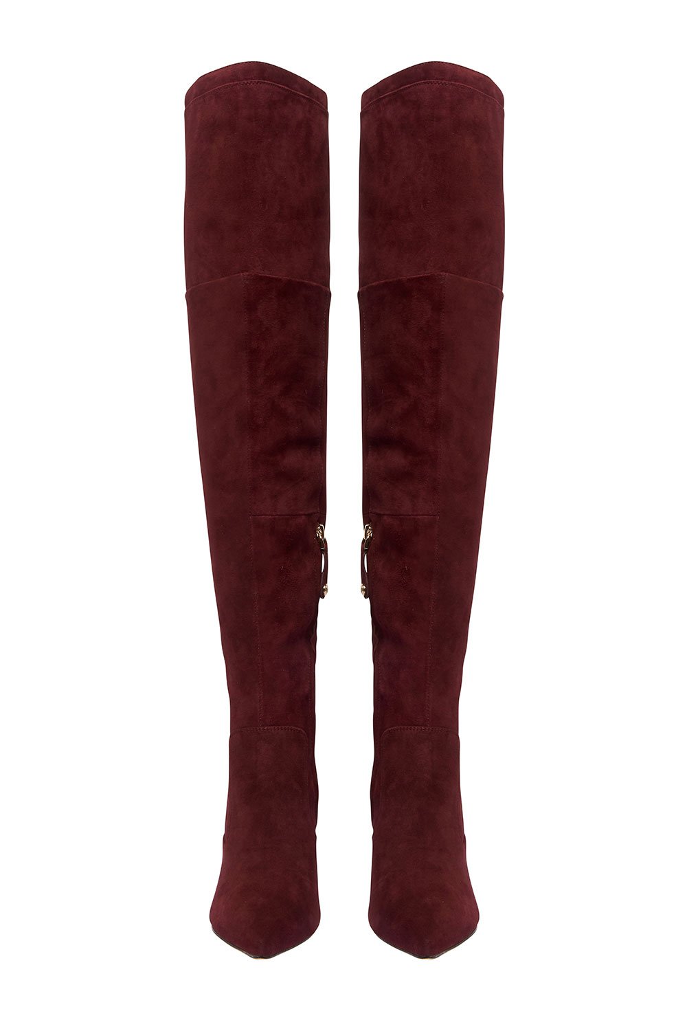 LACED THIGH HIGH BOOT BURGUNDY