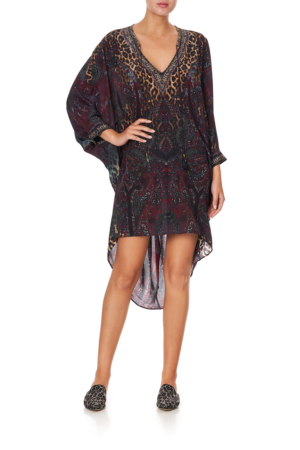 V-NECK DRESS WITH DRAPED BACK THE SMOKING LOUNGE