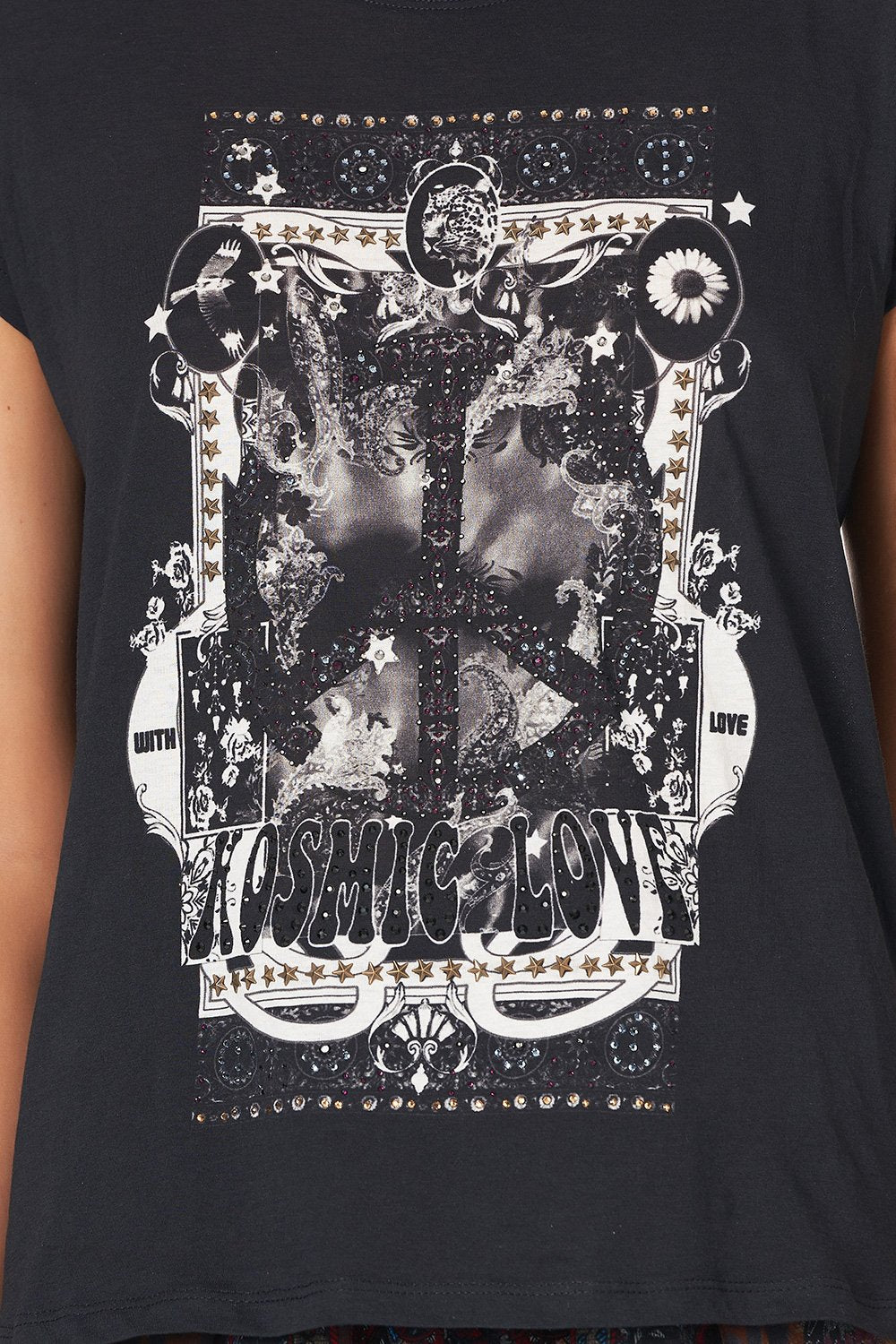 CURVED HEM FITTED TEE THE SMOKING LOUNGE