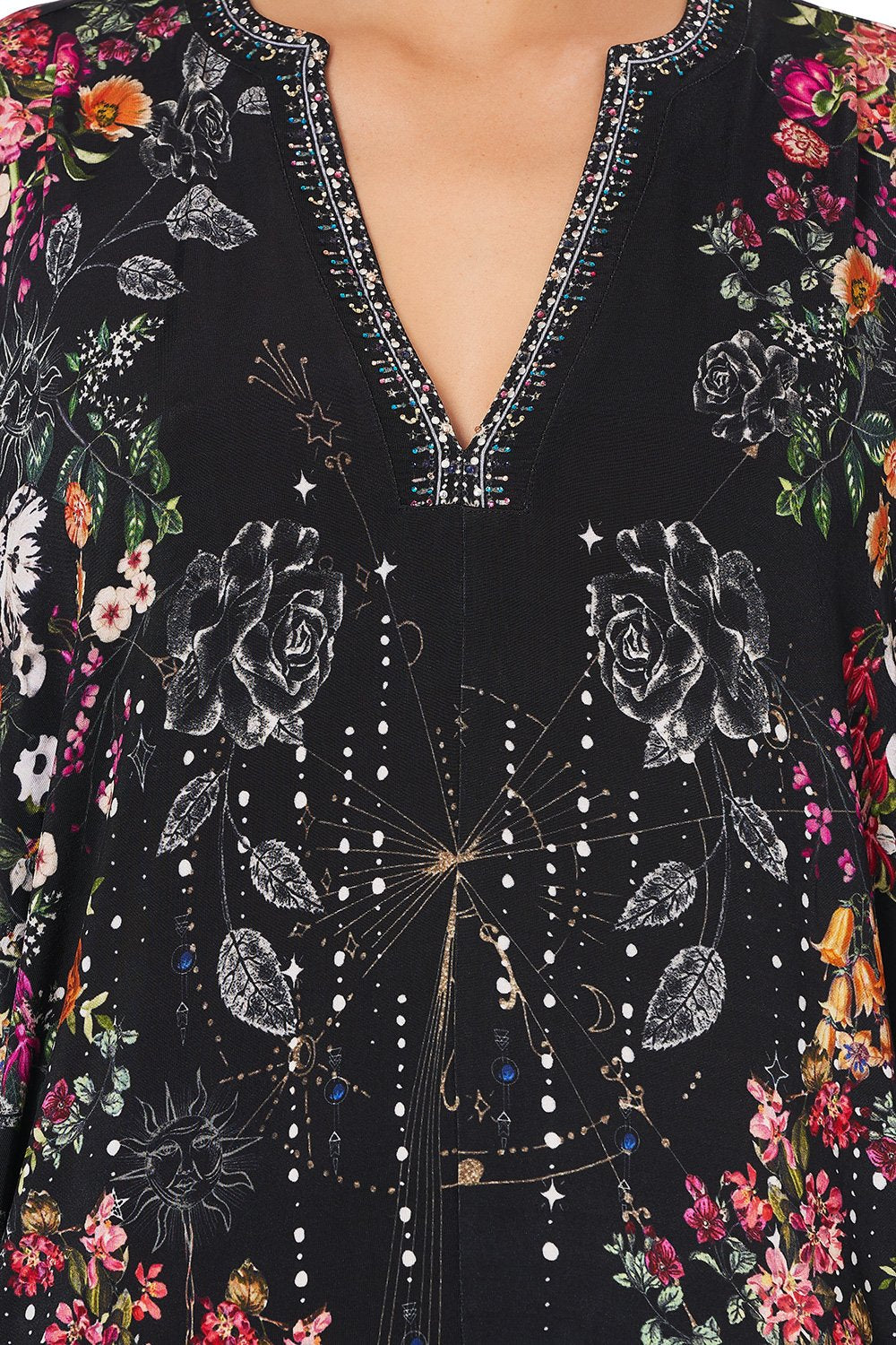 JERSEY SHORT KAFTAN WITH CURVED HEM TO THE GYPSY