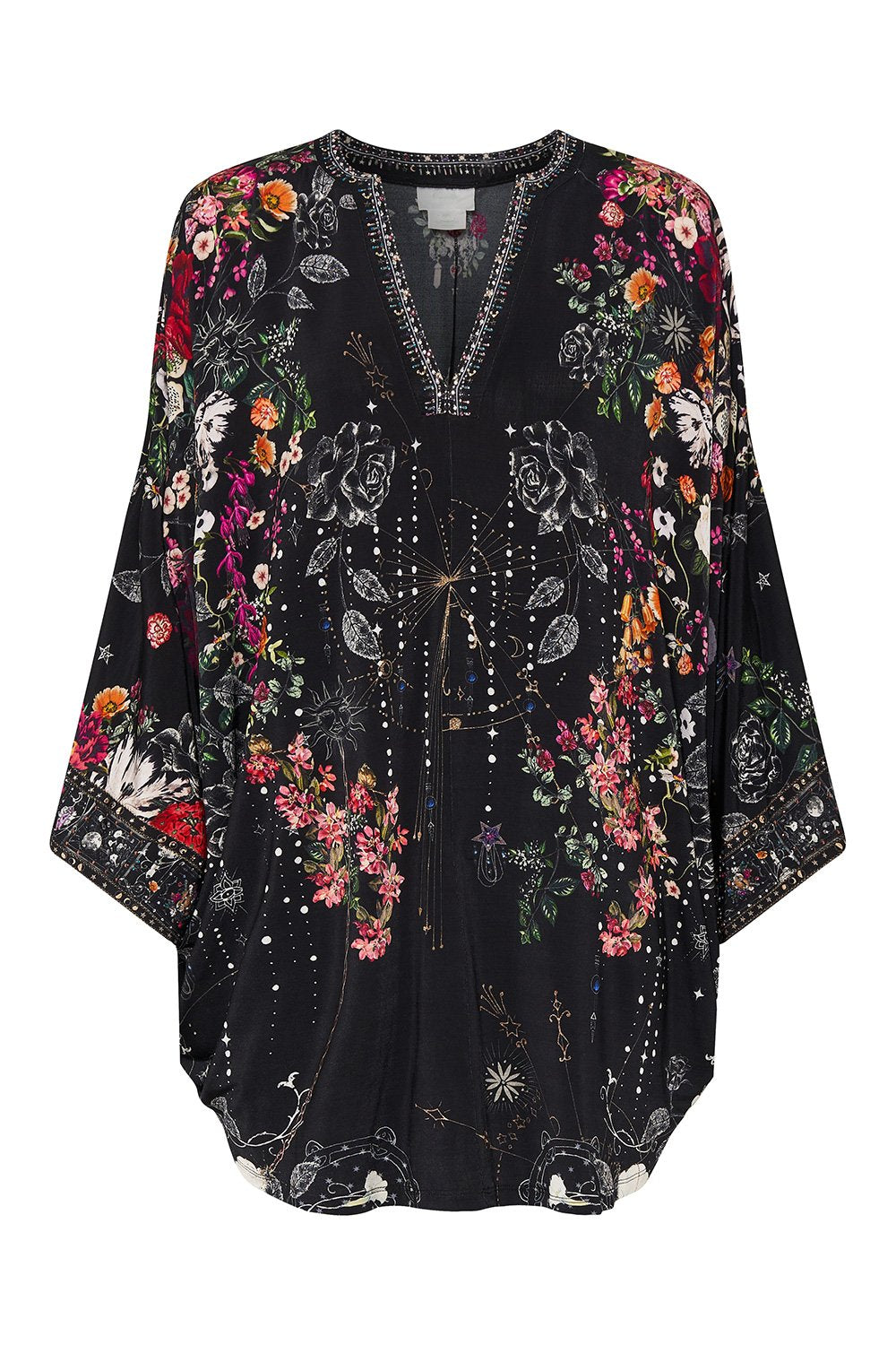 JERSEY SHORT KAFTAN WITH CURVED HEM TO THE GYPSY