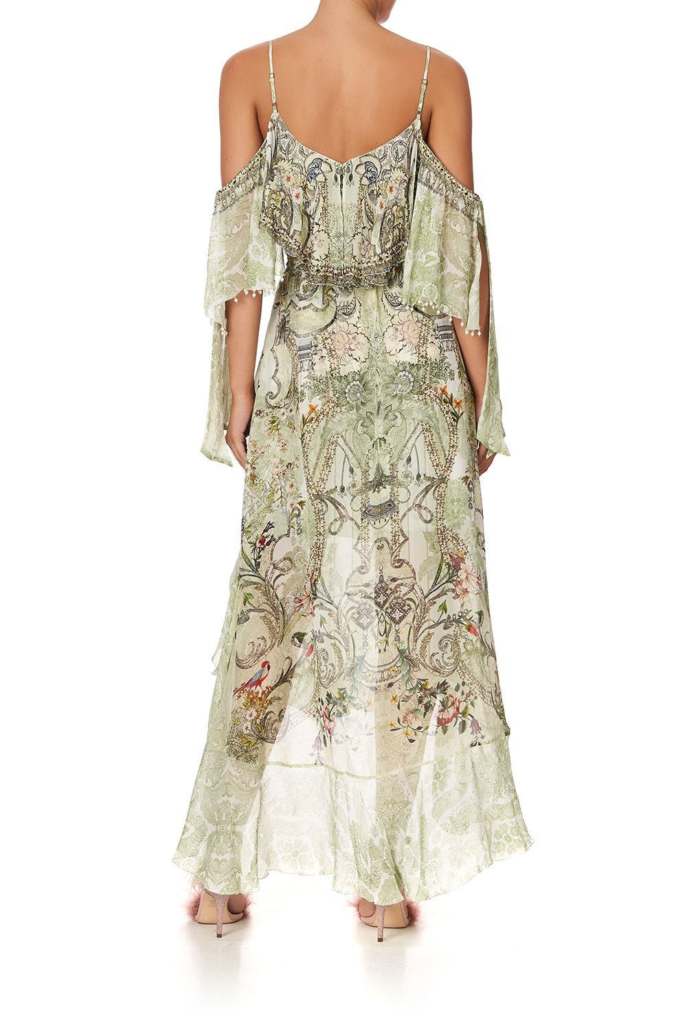 RUFFLE DRESS WITH TIE SLEEVE BRICK LANE BEAUTY