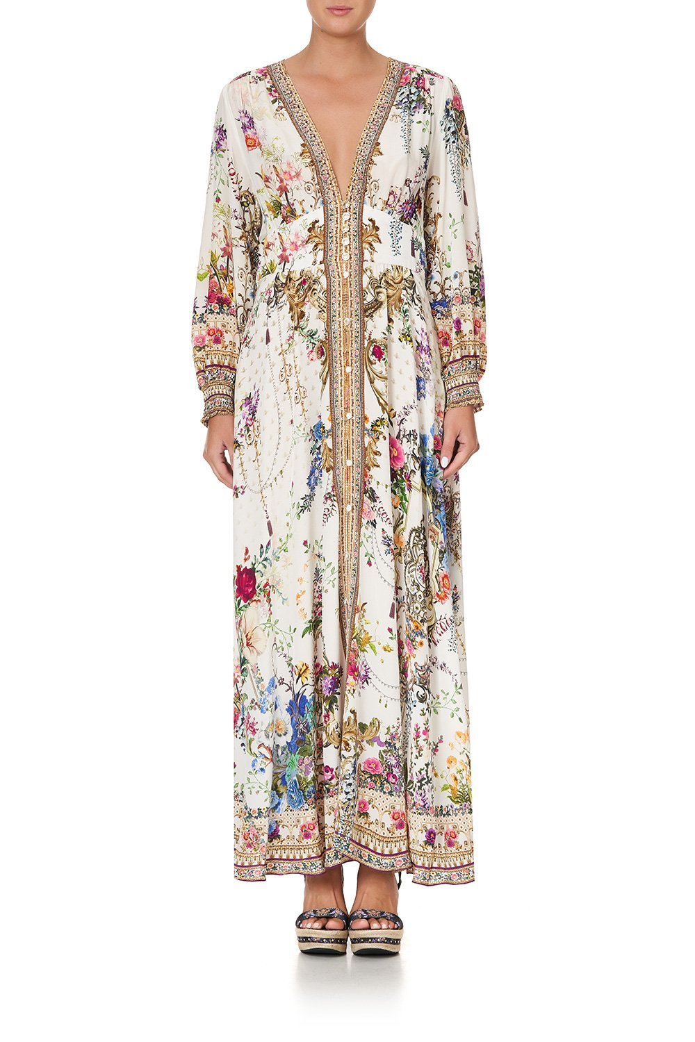 BUTTON DRESS WITH SHAPED WAISTBAND BY THE MEADOW