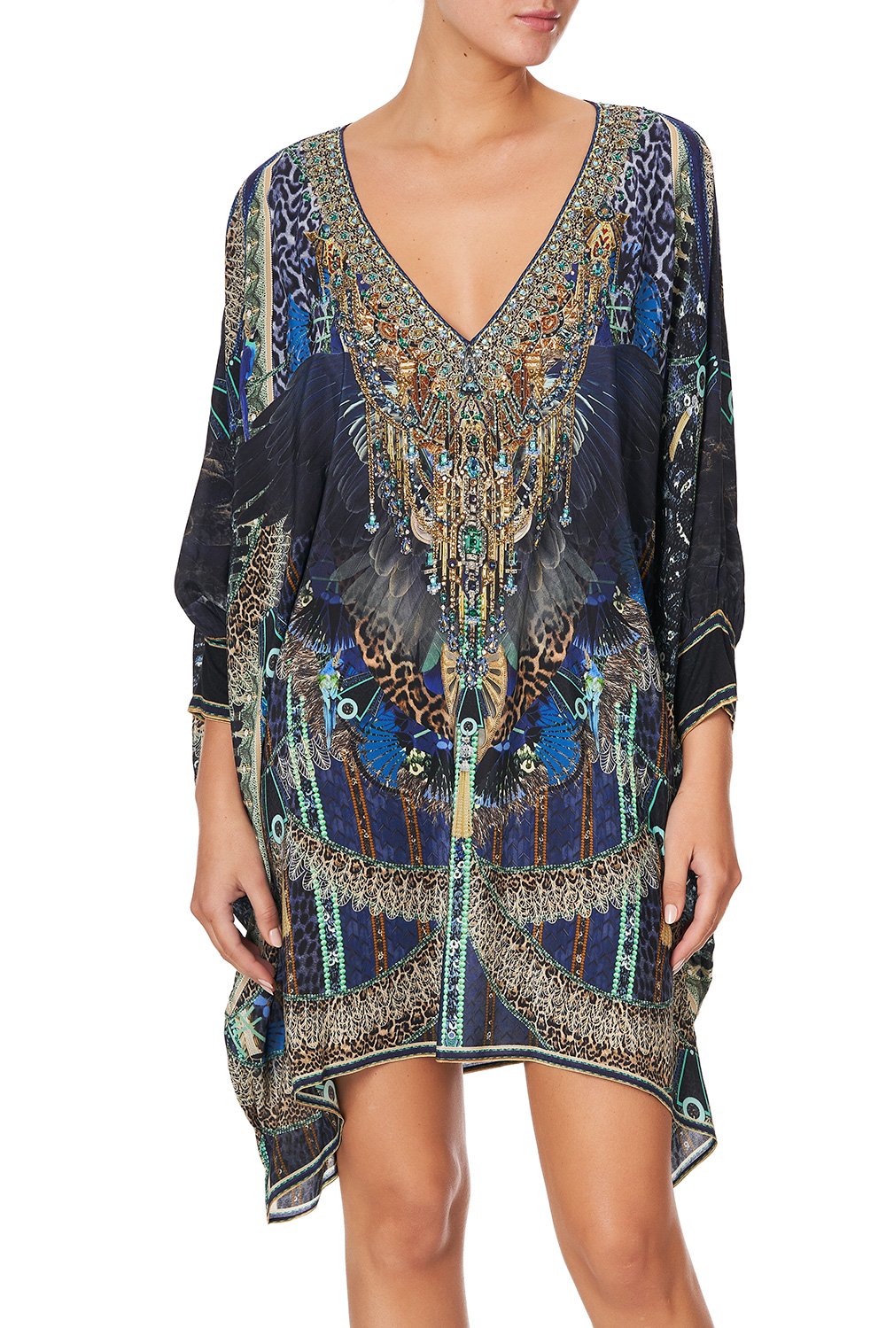 SHORT KAFTAN WITH CUFF DRIPPING IN DECO