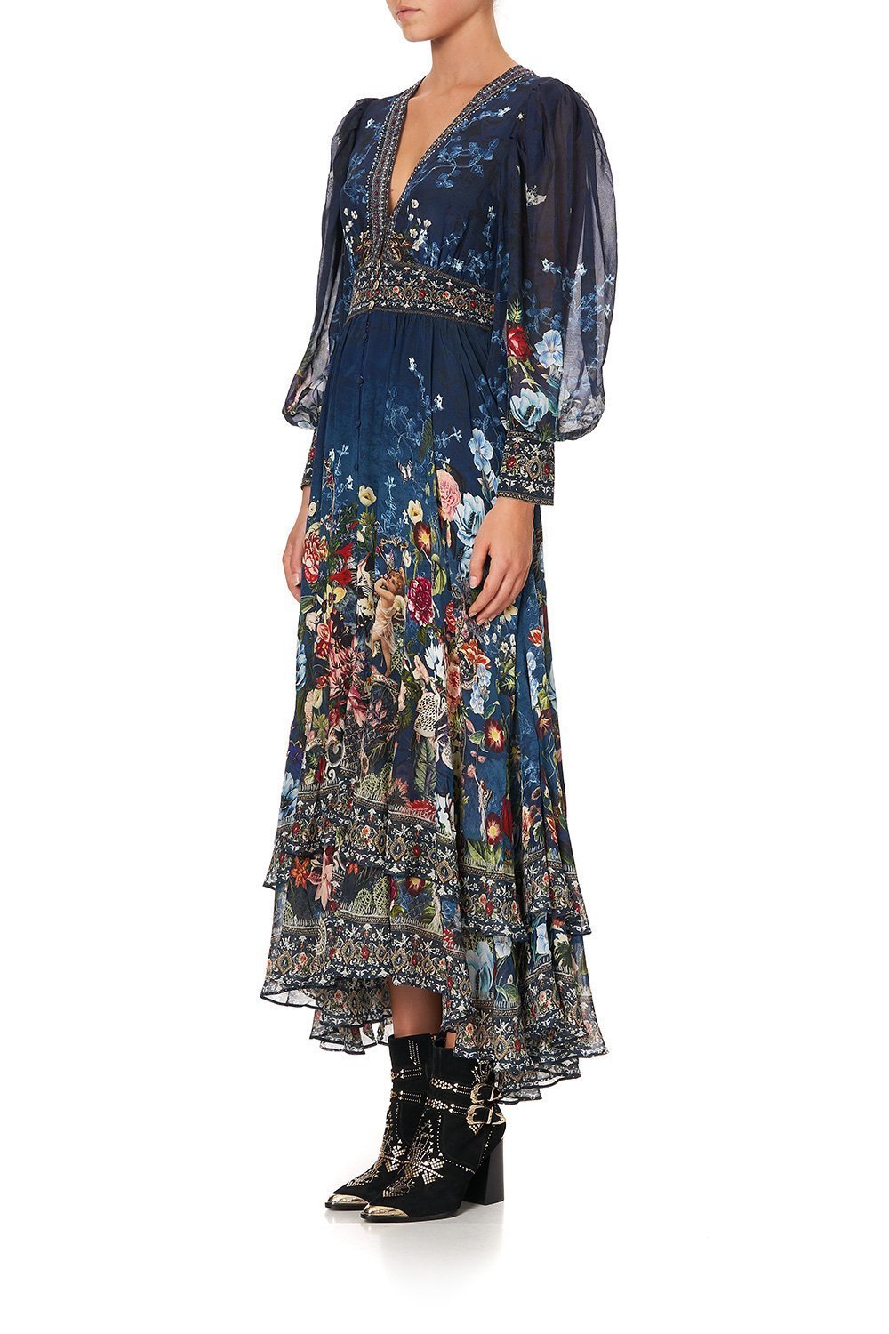 LONG BUTTON FRONT DRESS DREAMS OF MIDSUMMER