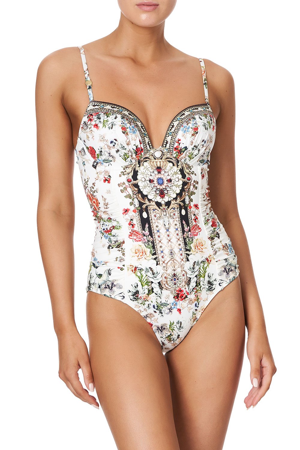 MOULDED ONE PIECE WITH ROUCHING SHAKESPEARES GARDEN