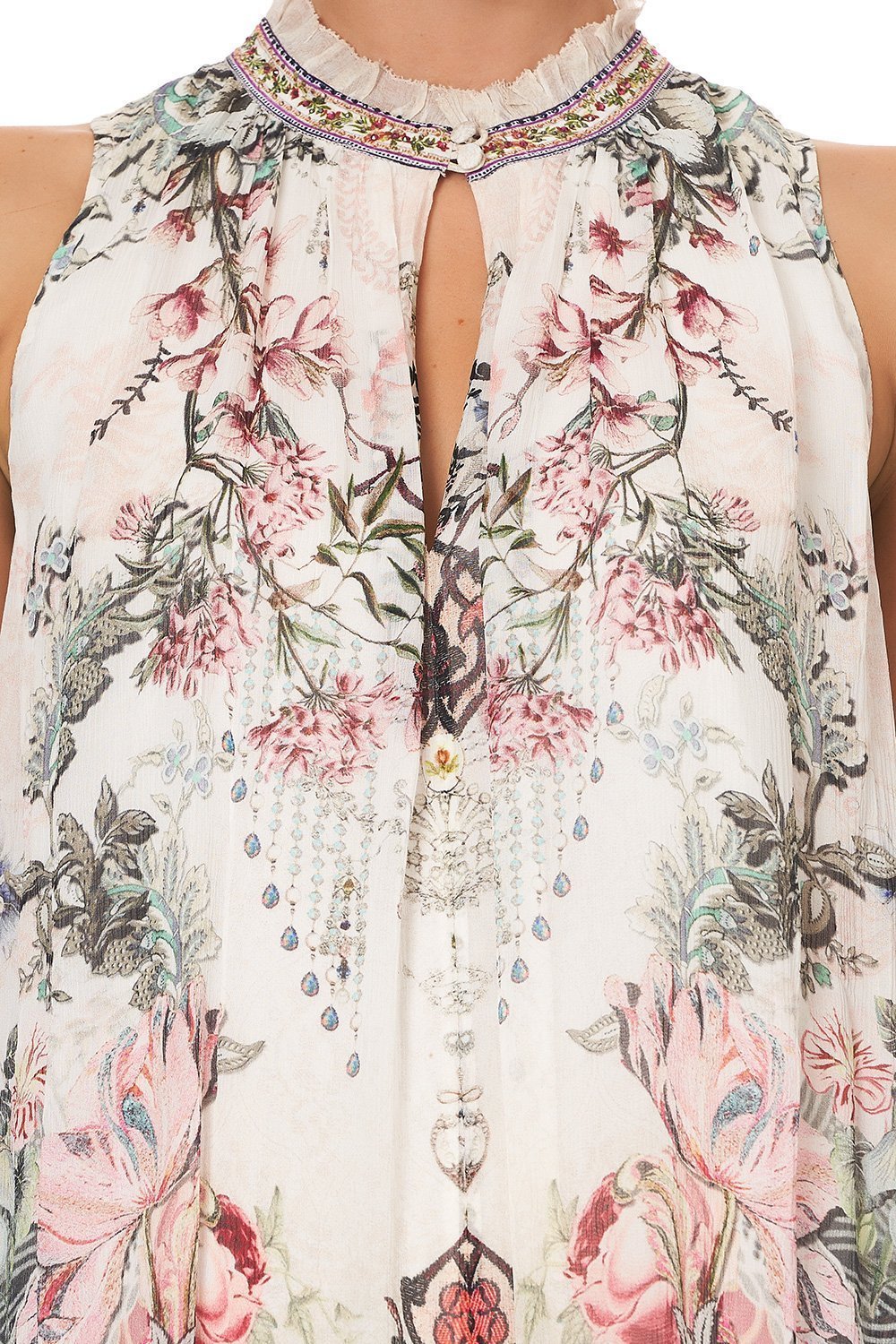 HIGH NECK KEYHOLE DRESS ROMANCE IS BORN