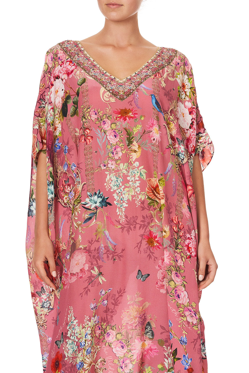 V-NECK KAFTAN PATCHWORK HEART