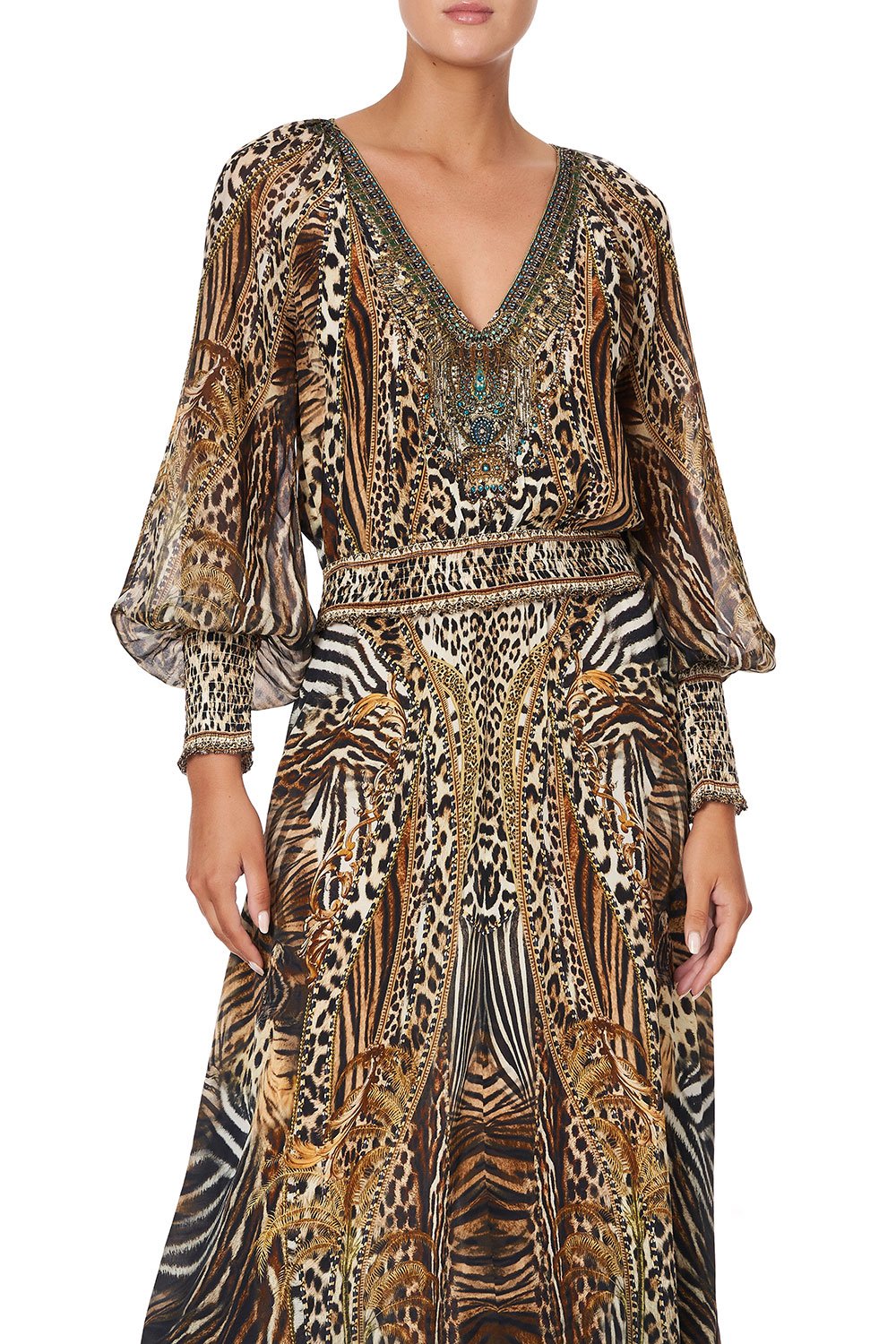 DRESS WITH SHIRRED WAIST AND CUFF BERKELEY ST AFTER DARK