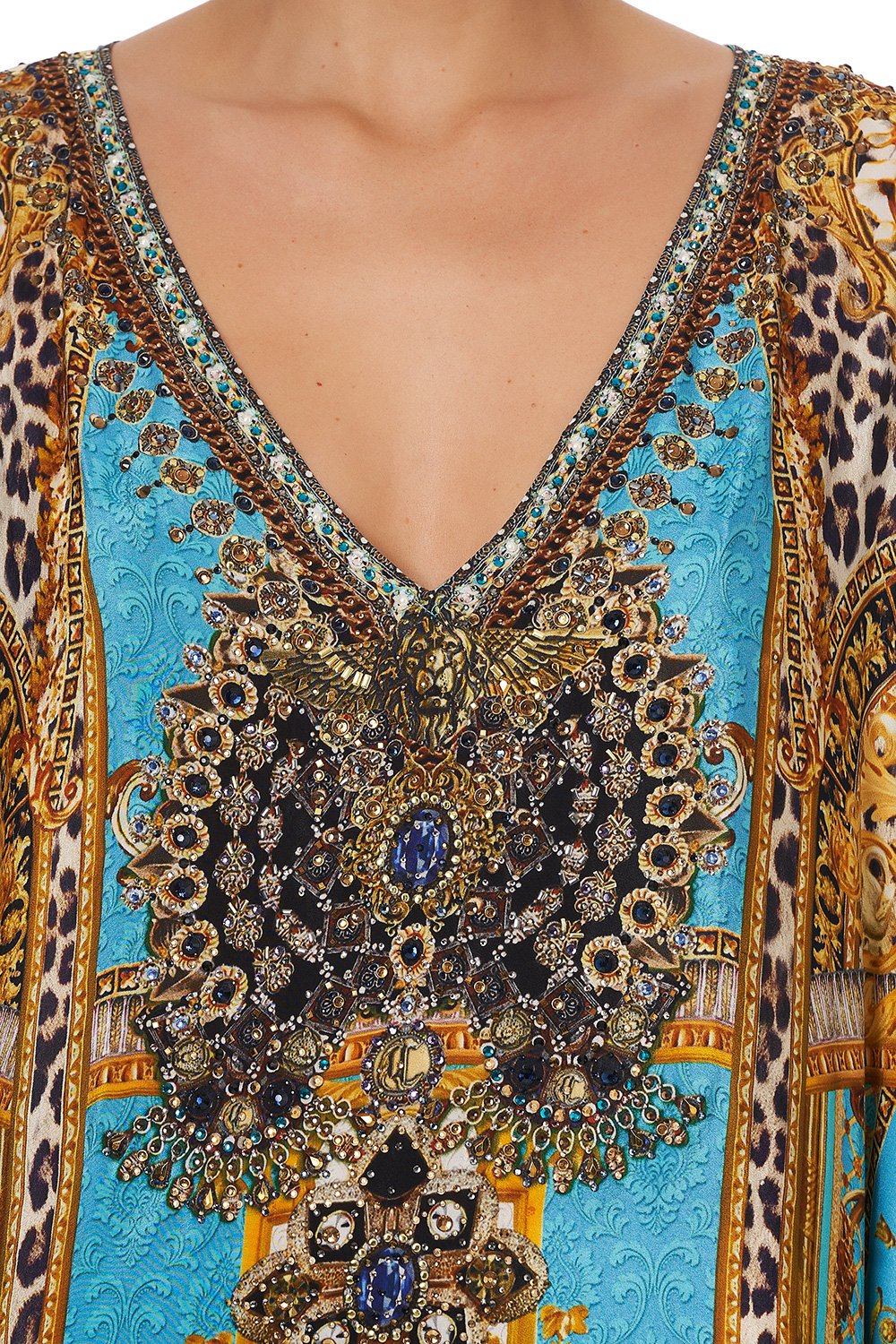 SHORT KAFTAN WITH CUFF DRIPPING IN DECADENCE