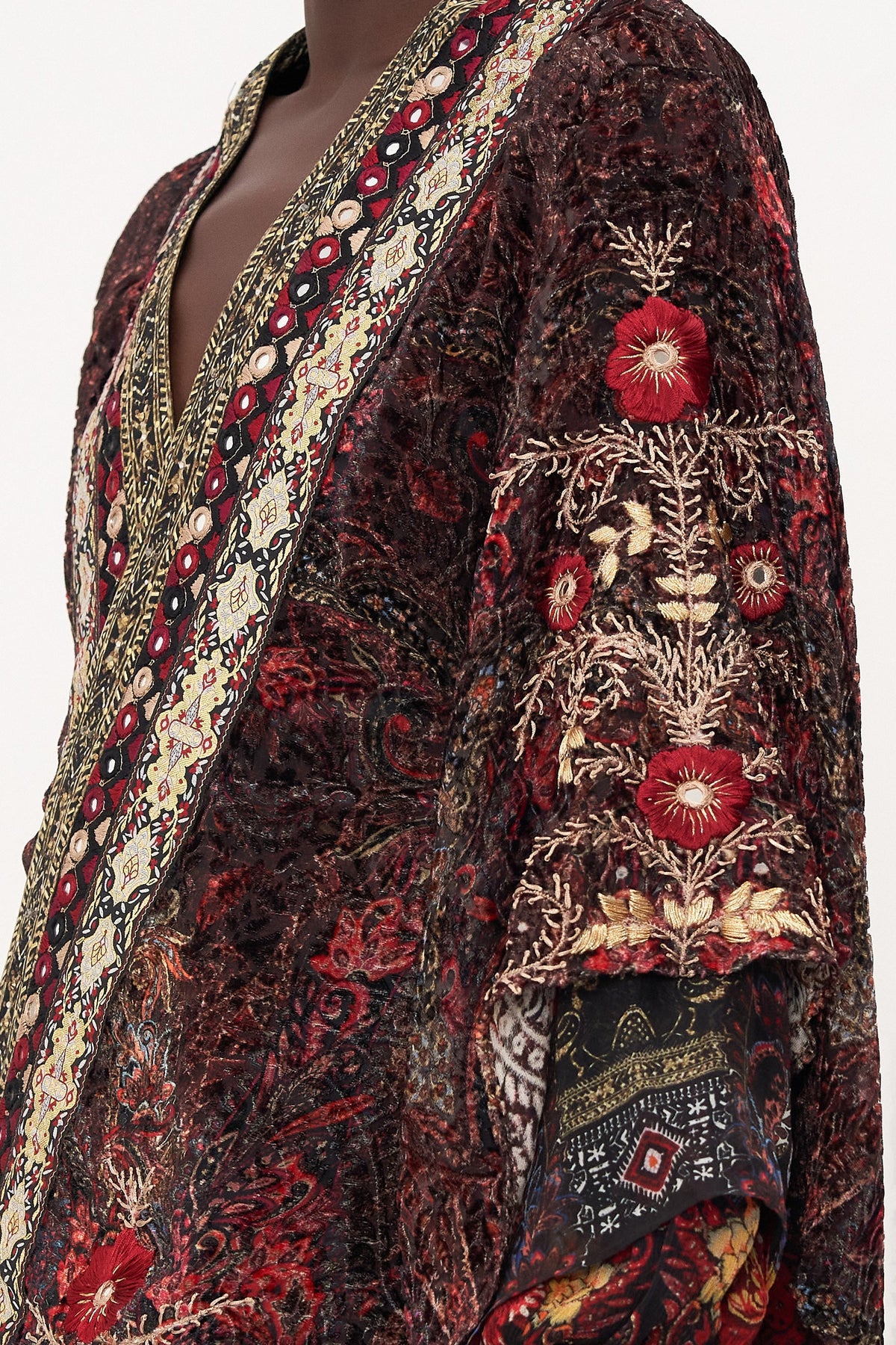 KIMONO WITH LONG UNDERLAYER WOODSTOCK ROCK