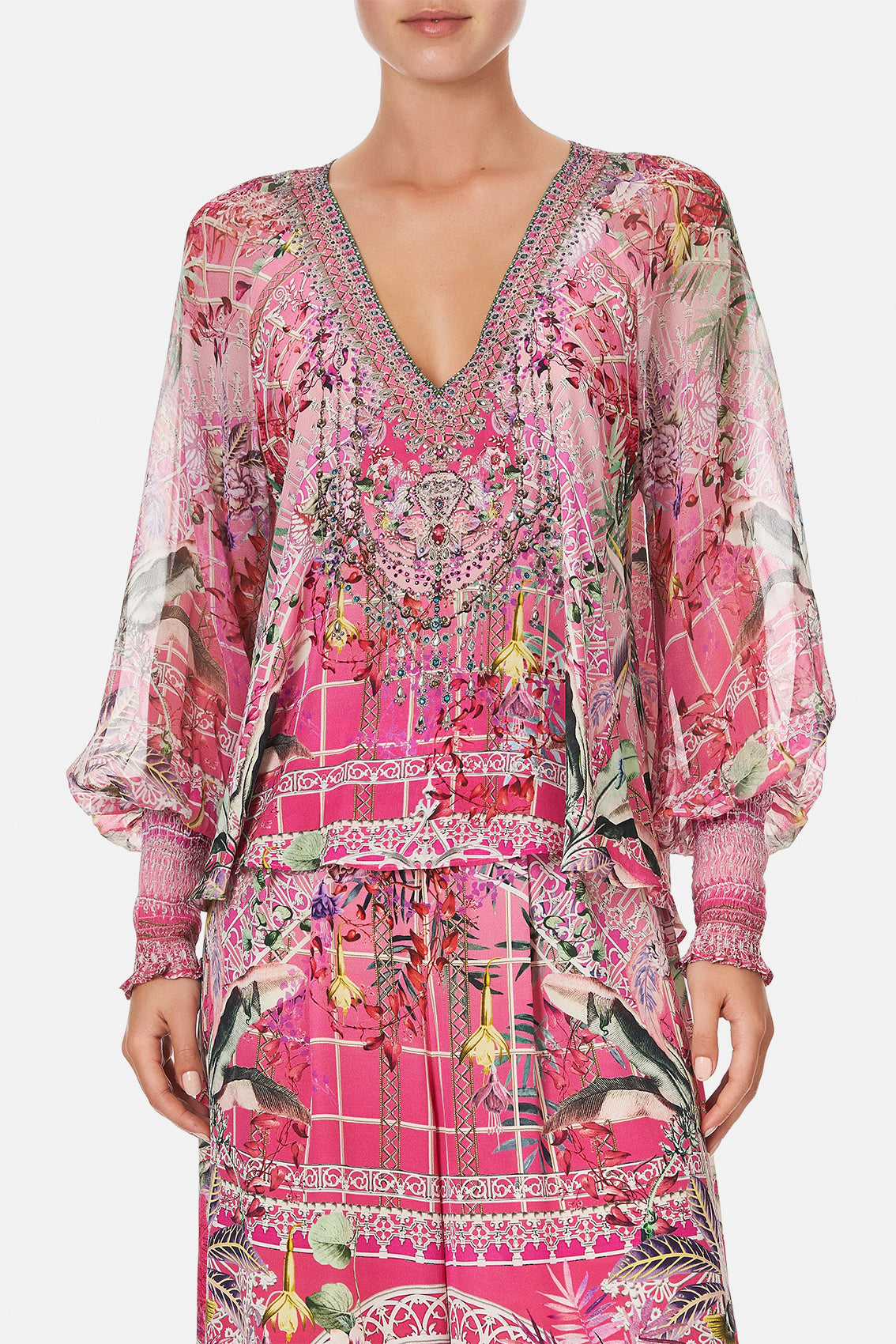 SHIRRED CUFF BLOUSE GLASSHOUSE ROMANCE